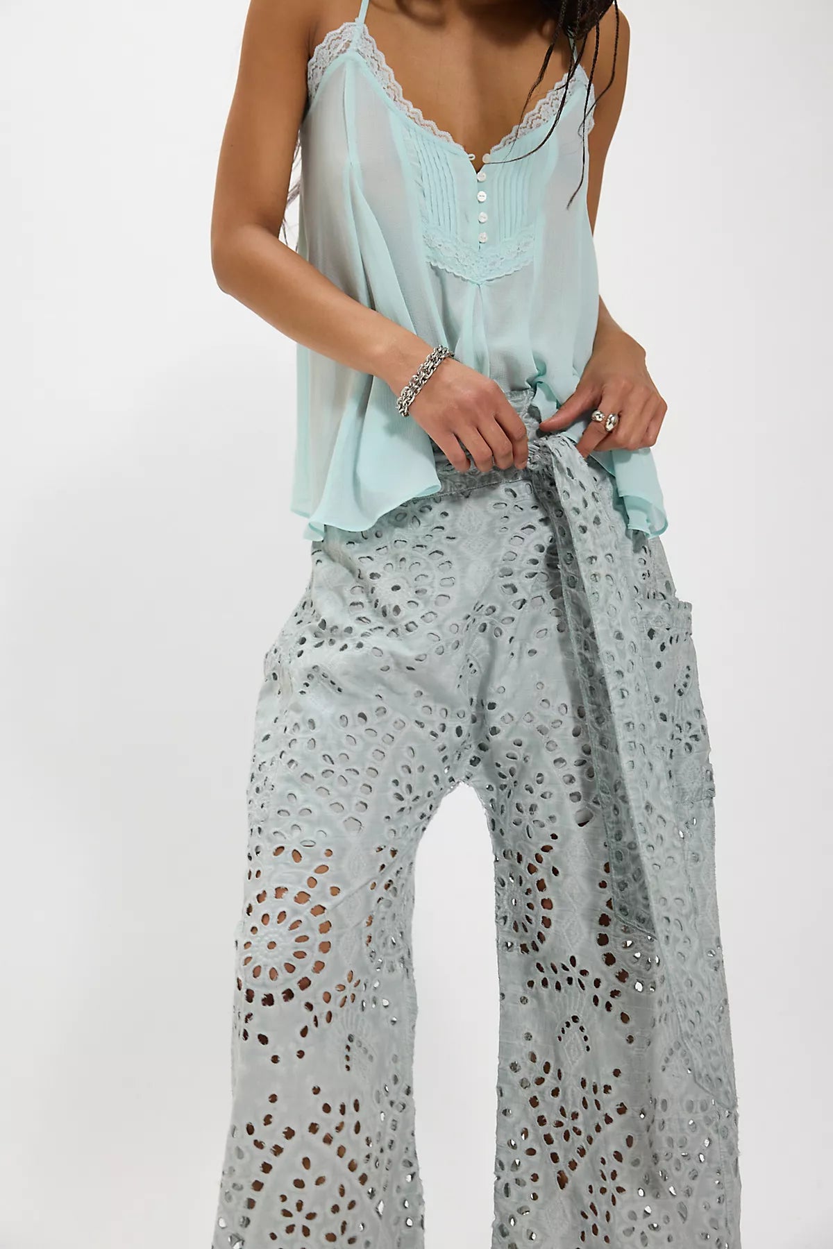 Starry Skies Eyelet Pull-On Harem Pants