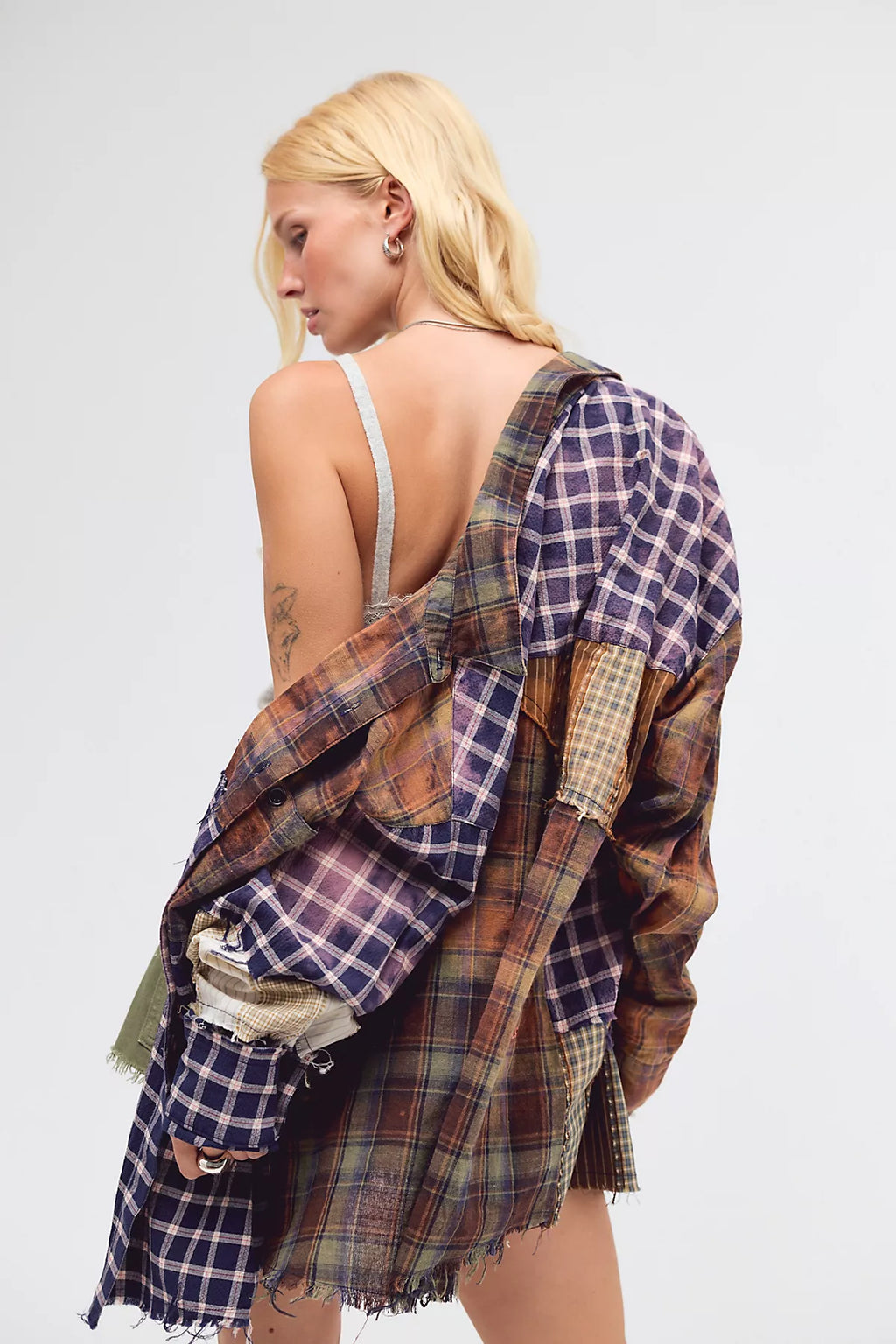 The Tales Repaired Mixed Flannel Shirt