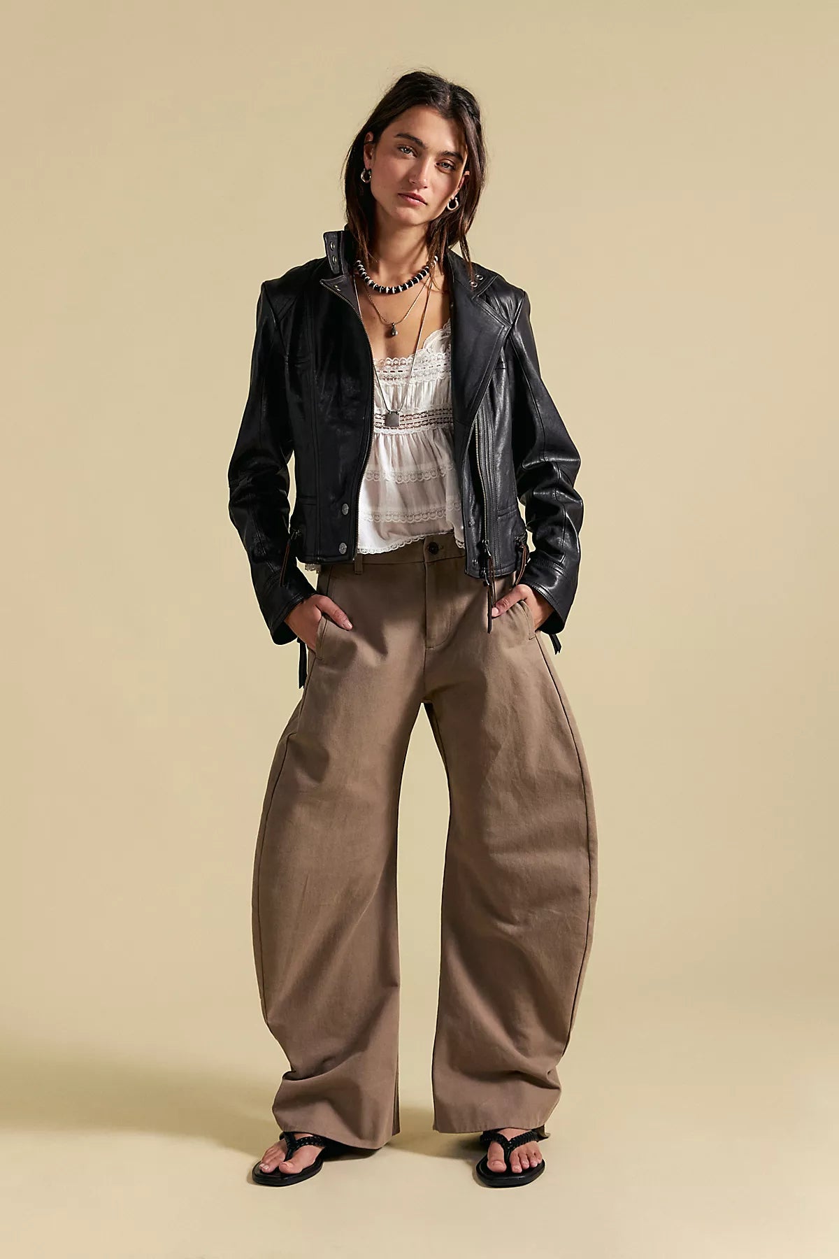 Spotlight Structured Twill Barrel Trousers