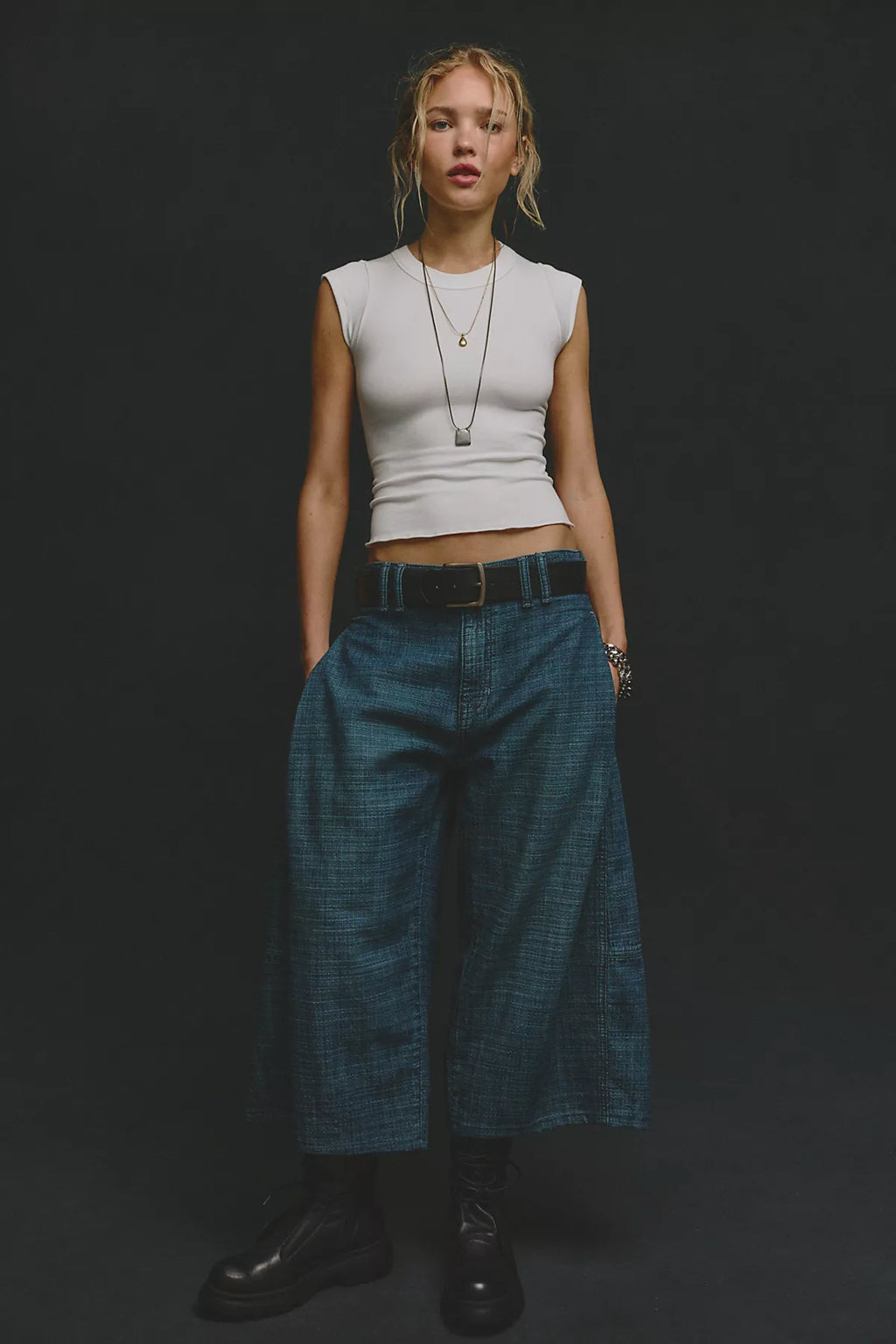 We The Free Free To Roam Cropped Wide-Leg Jeans