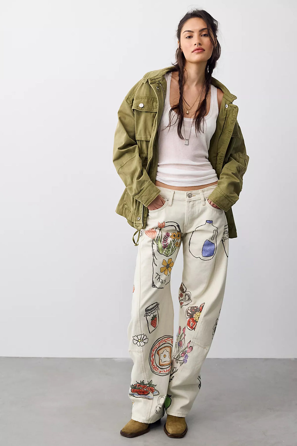 We The Free Fable Printed Twisted Jeans
