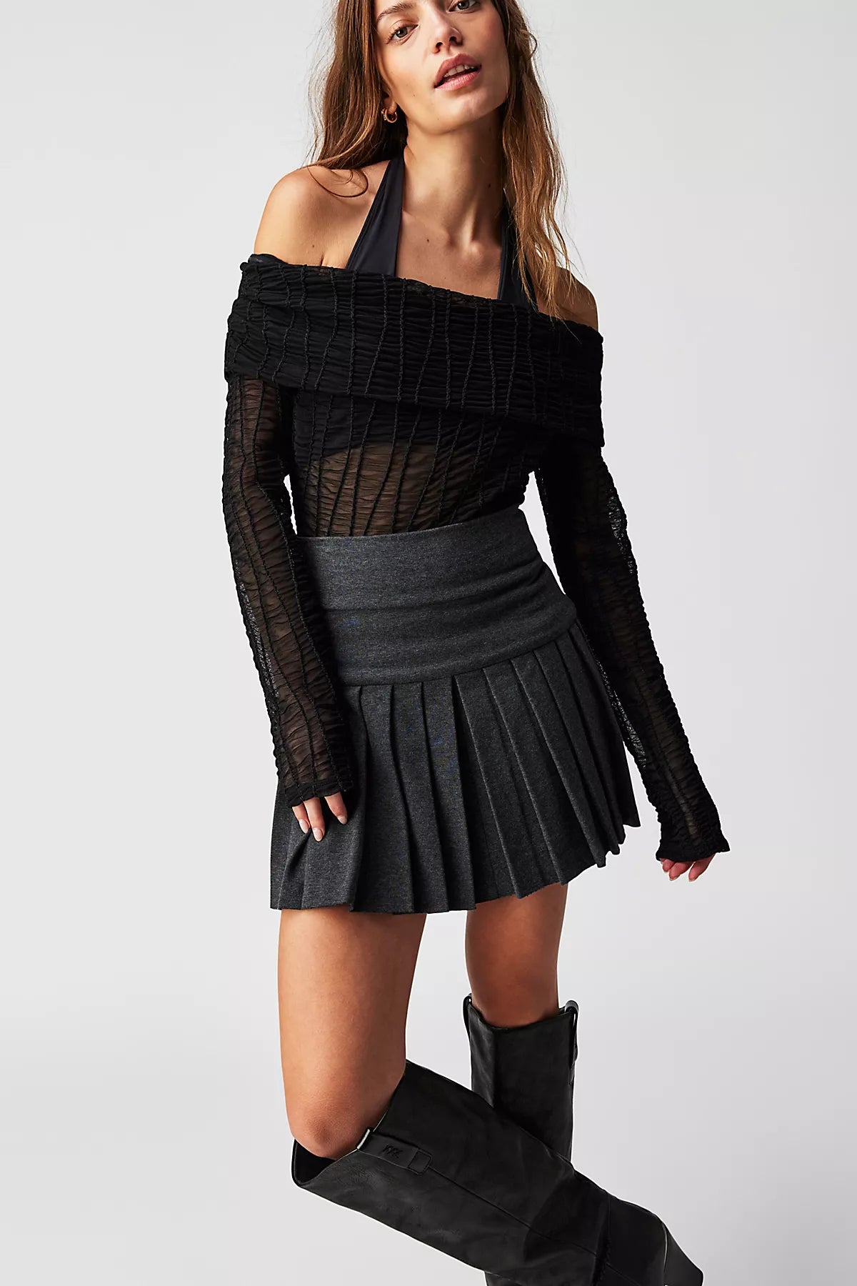 Norma Kamali Pleated Mini Skirt