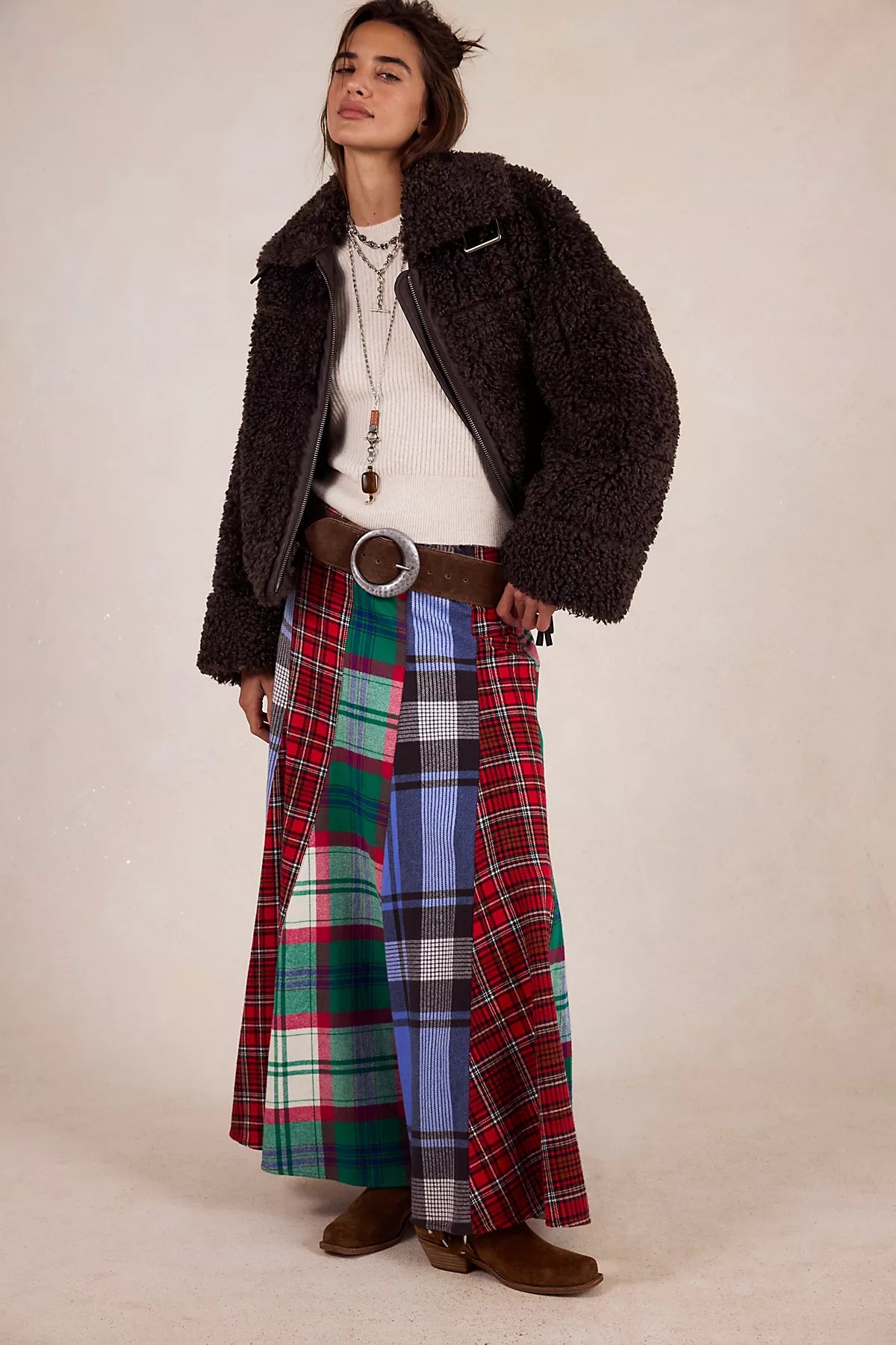 Maizie Plaidwork Maxi Skirt