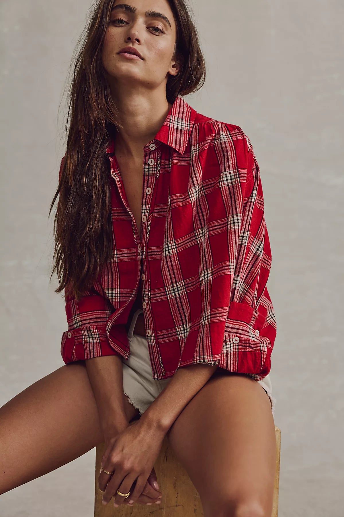 We The Free Mira Plaid Top