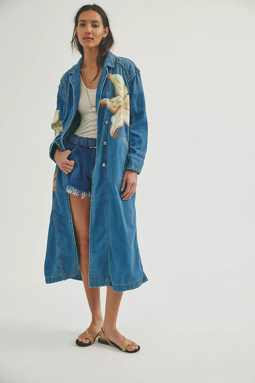 FP X Juliet Johnstone Hand-Painted Monique Denim Duster