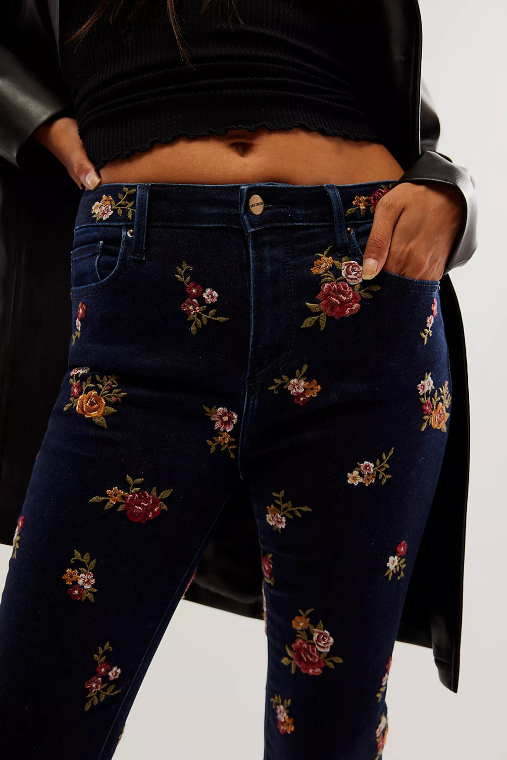 Driftwood Wyatt Embroidered Flare Jeans