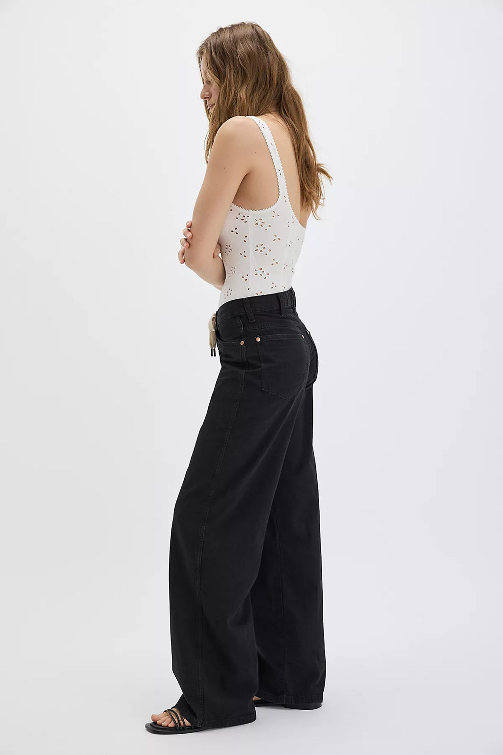 Wrangler Tie Front Loose Jeans