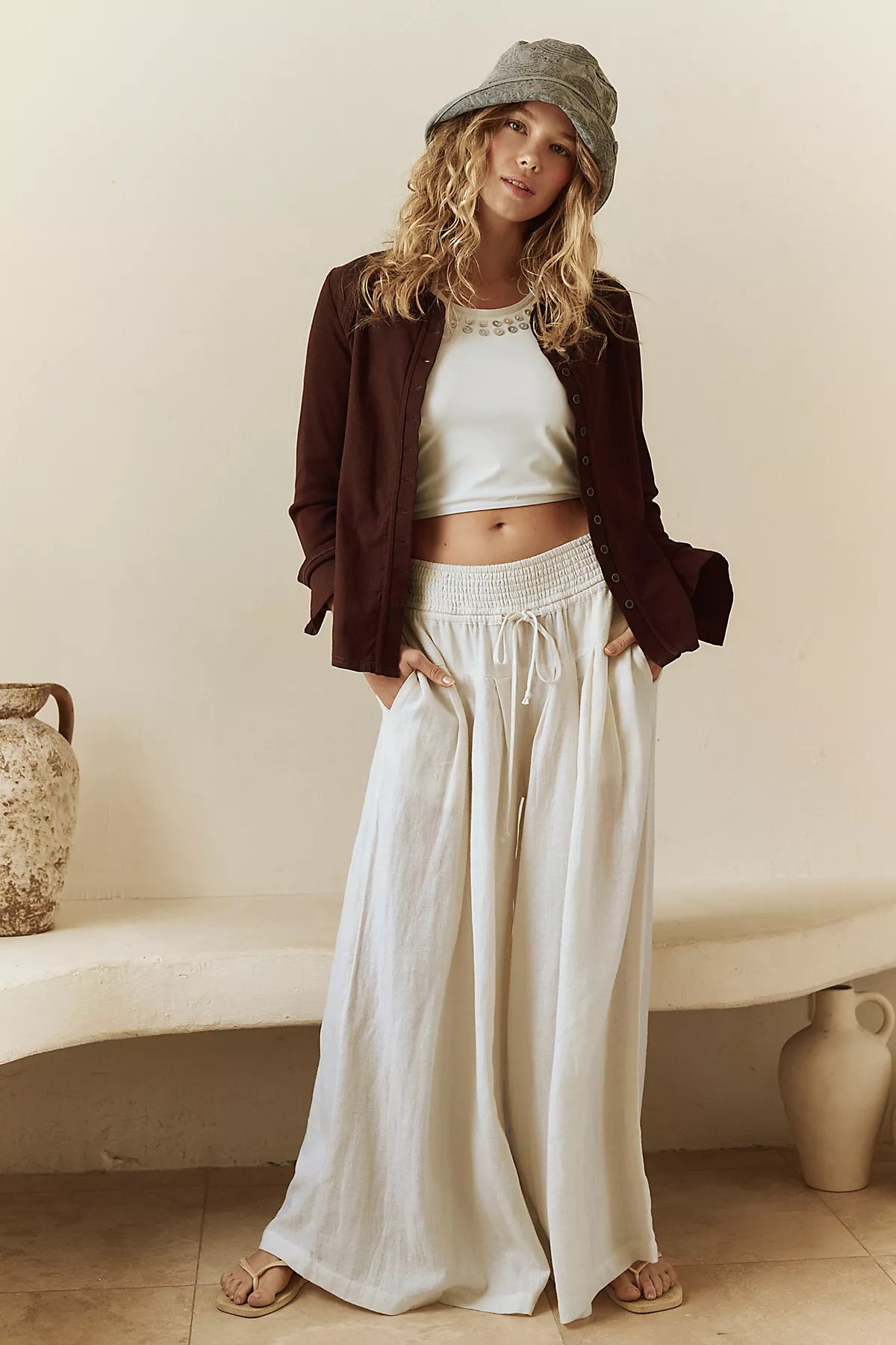 Sandshell Linen Sahara Pant Set
