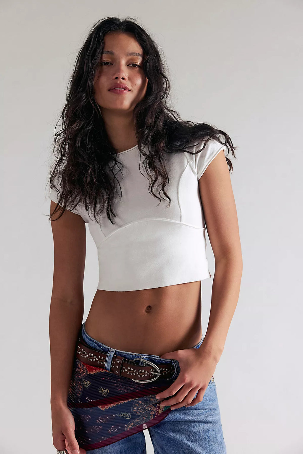We The Free Protagonist Cropped Cap Sleeve Tee