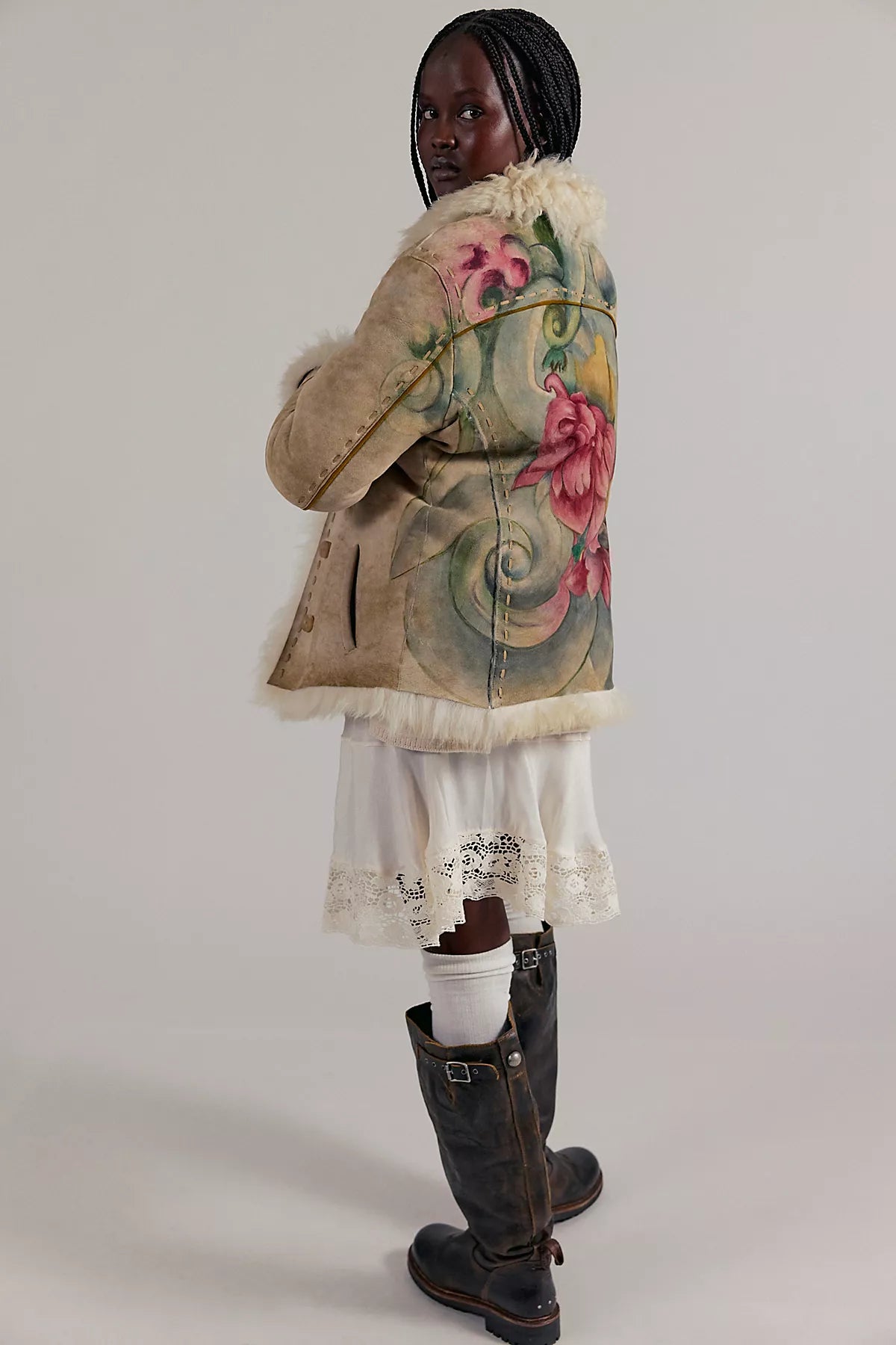 Nigel Preston Hand-Painted Shearling Jacket
