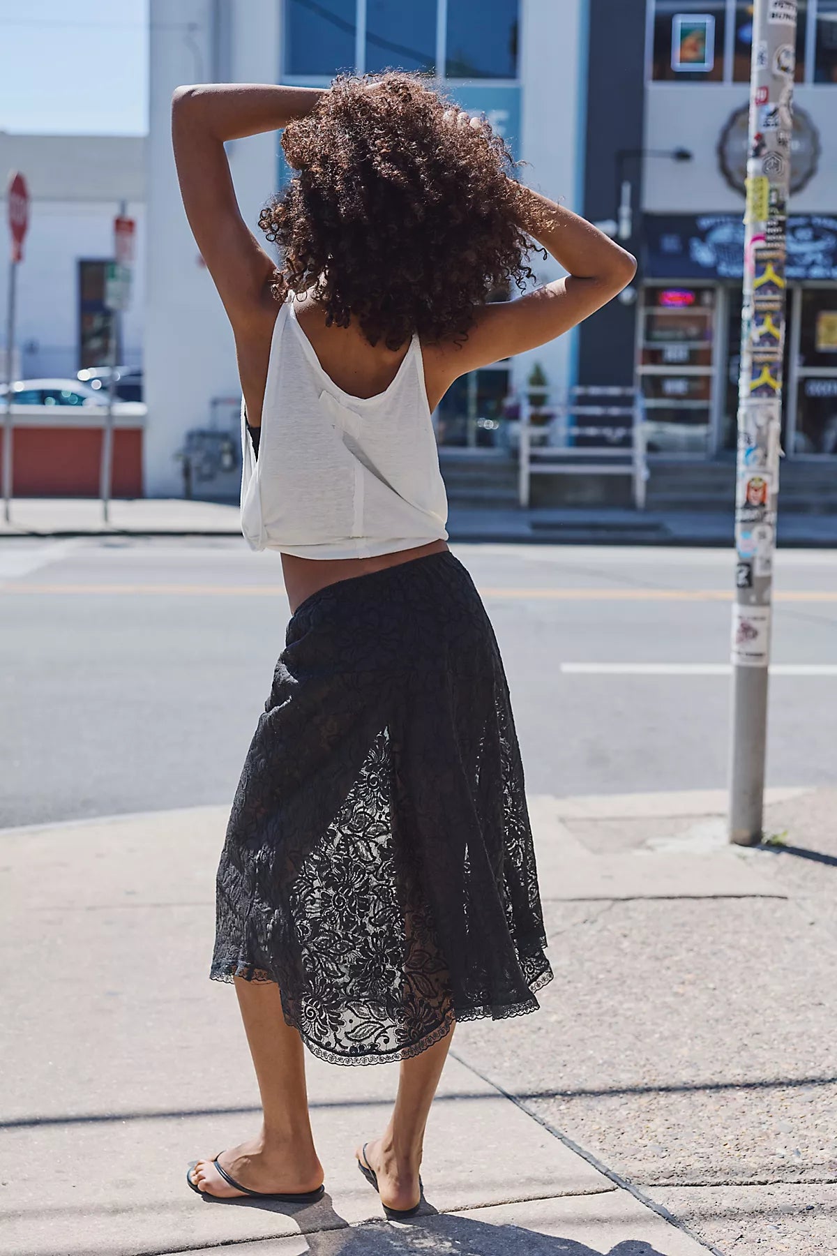 Sheer Emotion Midi Slip Skirt