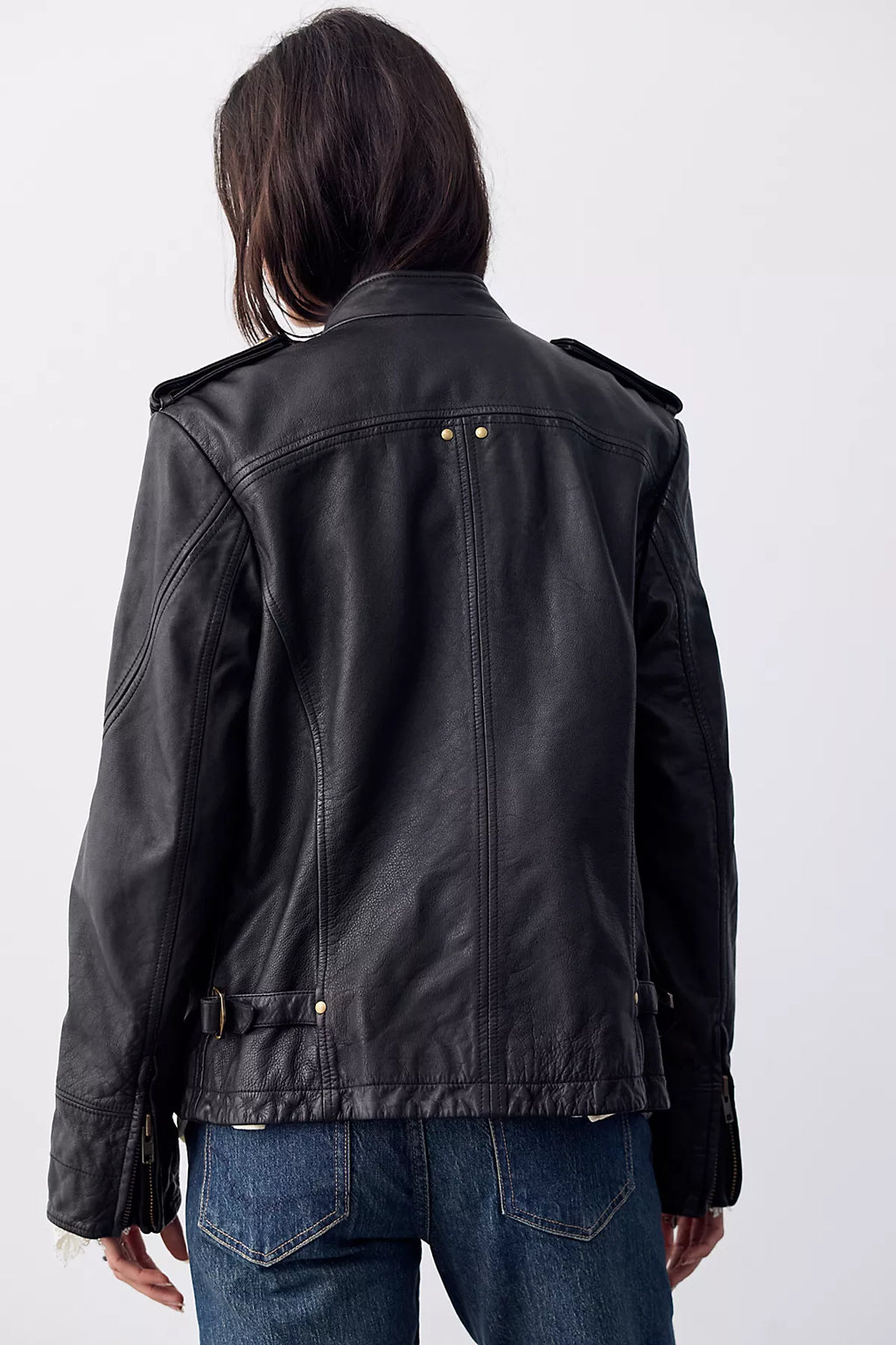 We The Free Roxy Leather Band Jacket