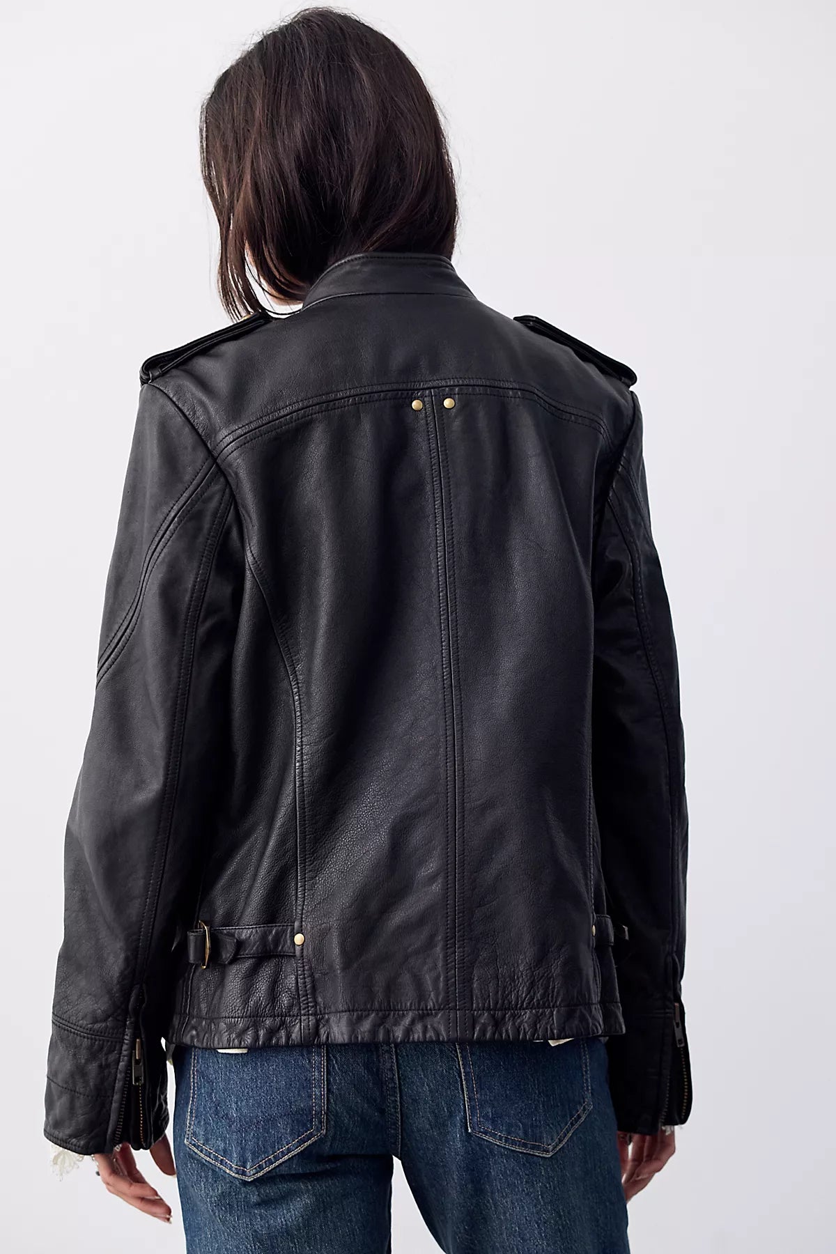 We The Free Roxy Leather Band Jacket