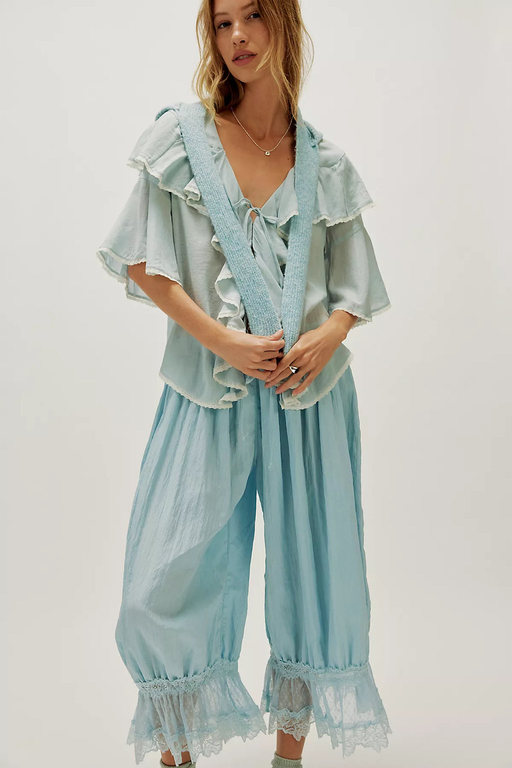 Spell Bluebird Ruffled Blouse