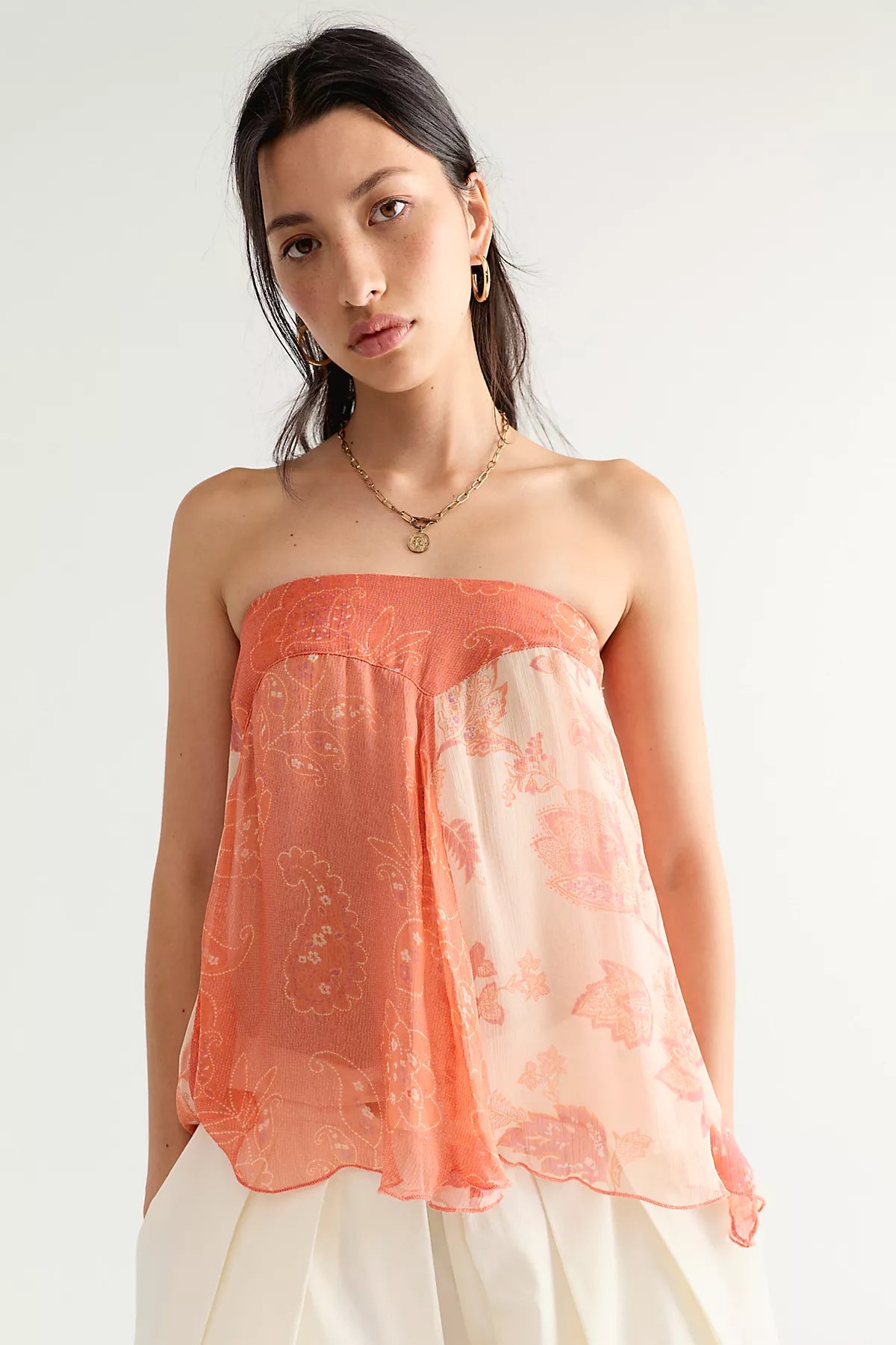 Cleo Mixed Print Tube Top