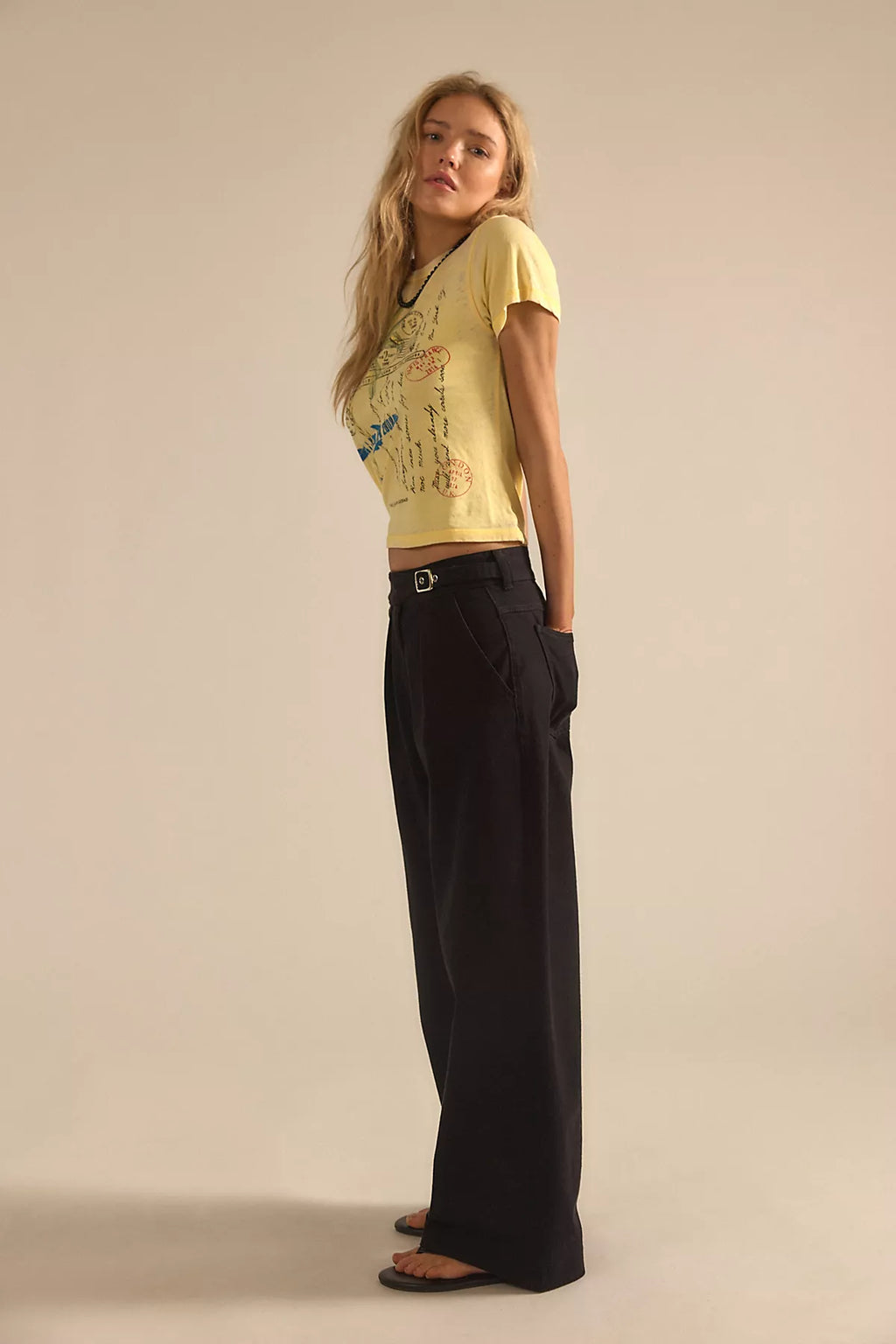 Buckle Up Wide-Leg Trousers