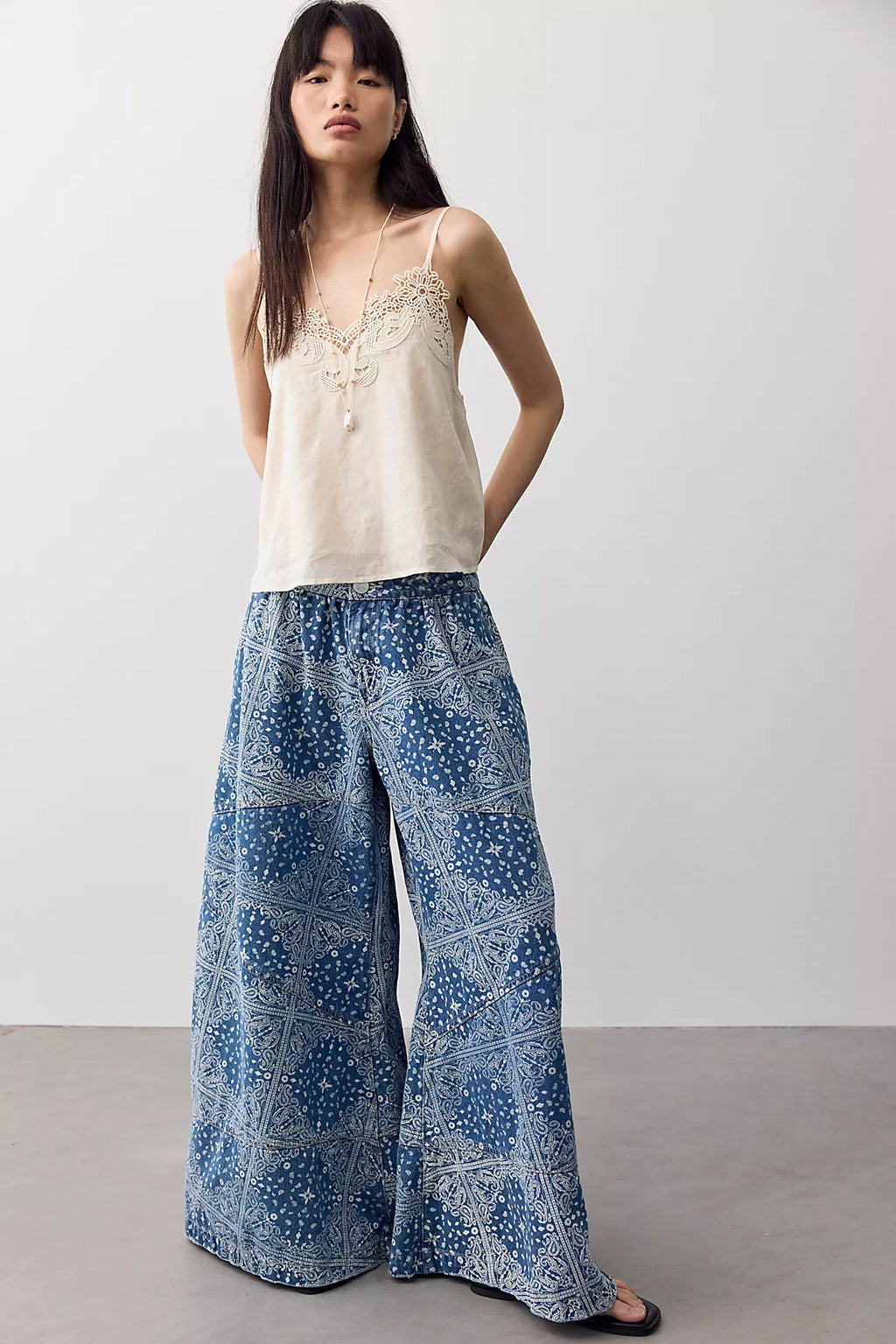 OneTeaspoon Daddios Printed Super Wide-Leg Jeans