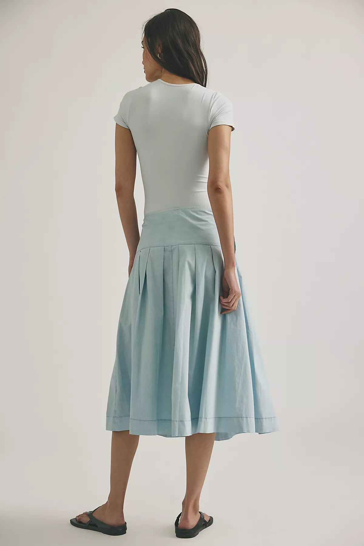 We The Free Skipper Pleated Chino Midi Skirt