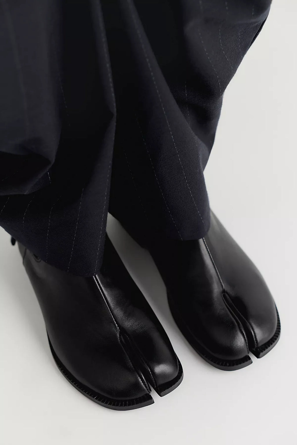 All Black Split-Toe Chelsea Boots