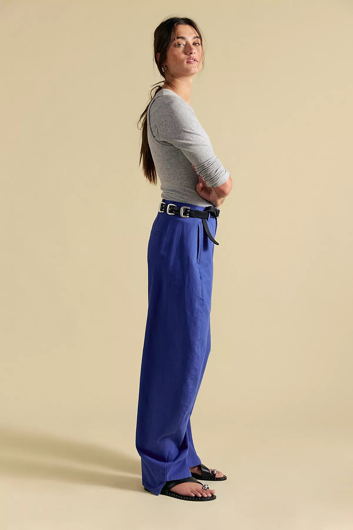 Spotlight Structured Twill Barrel Trousers