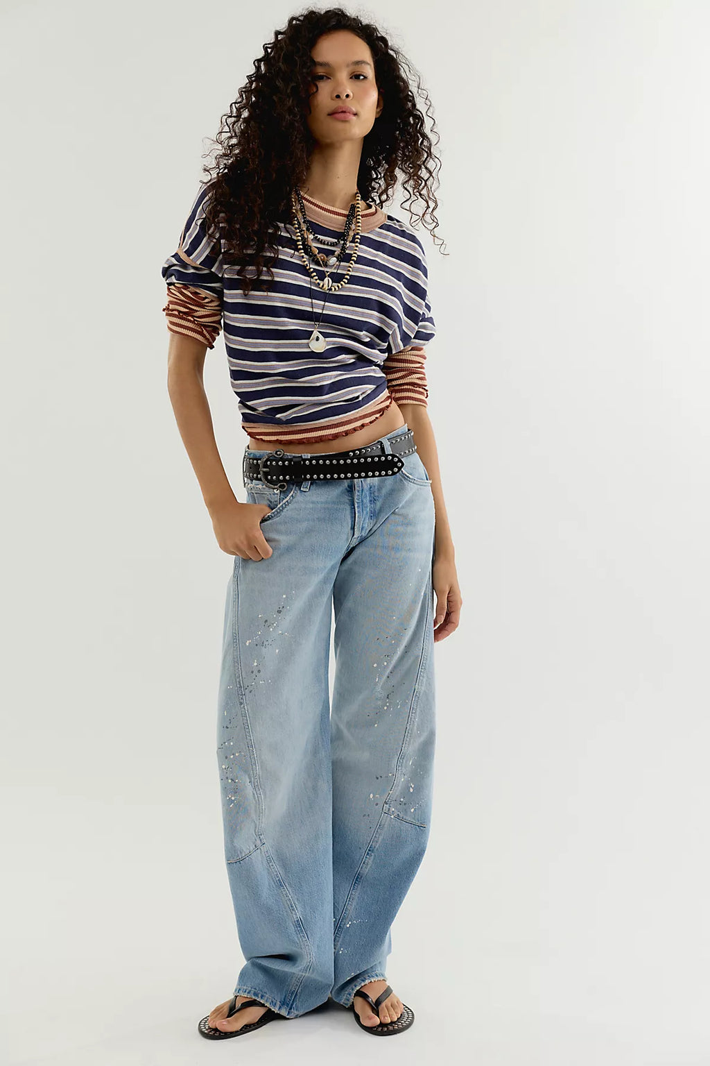 We The Free Fable Low-Rise Twisted Bowed Jeans