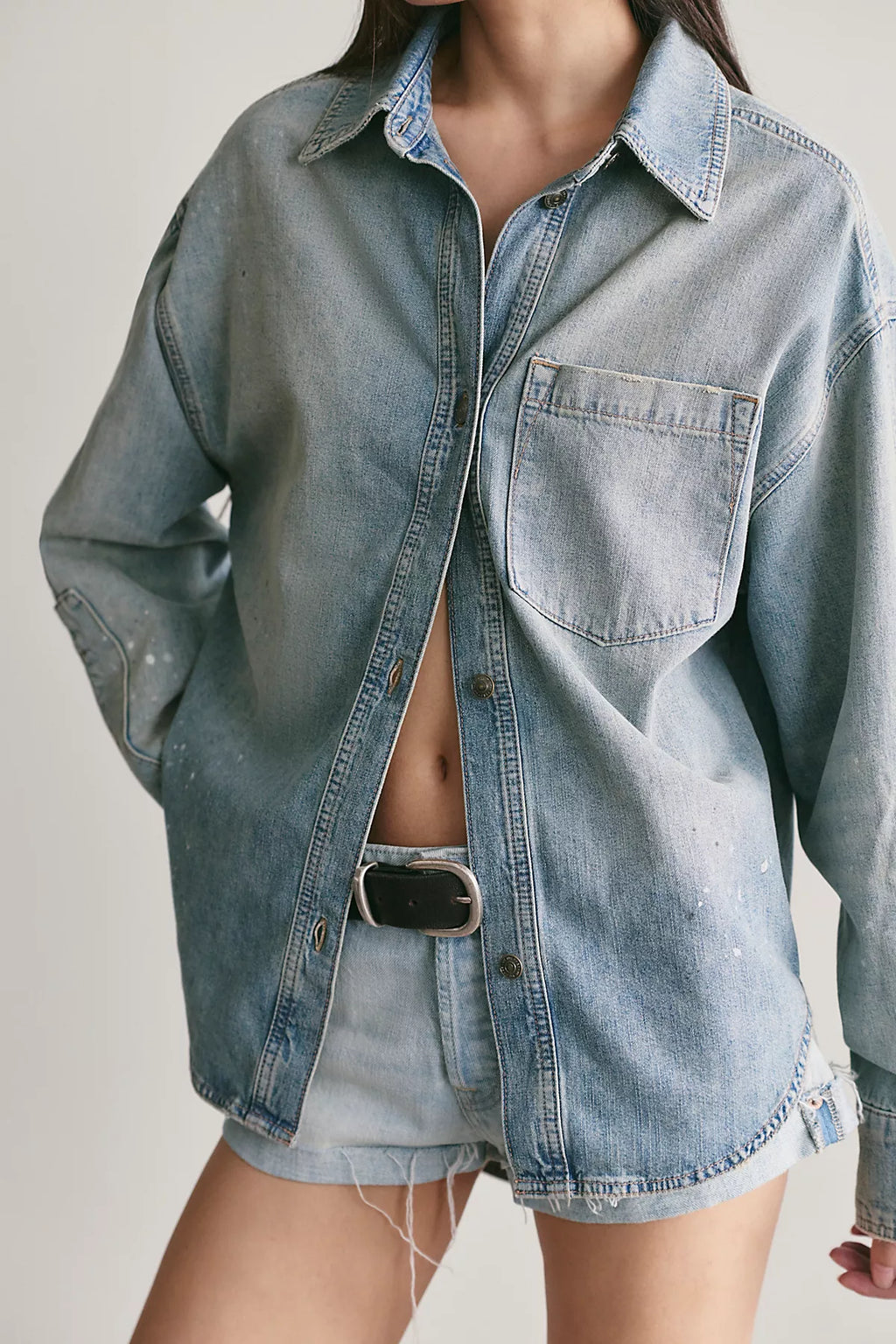 We The Free Rally Cocoon Button Down Top