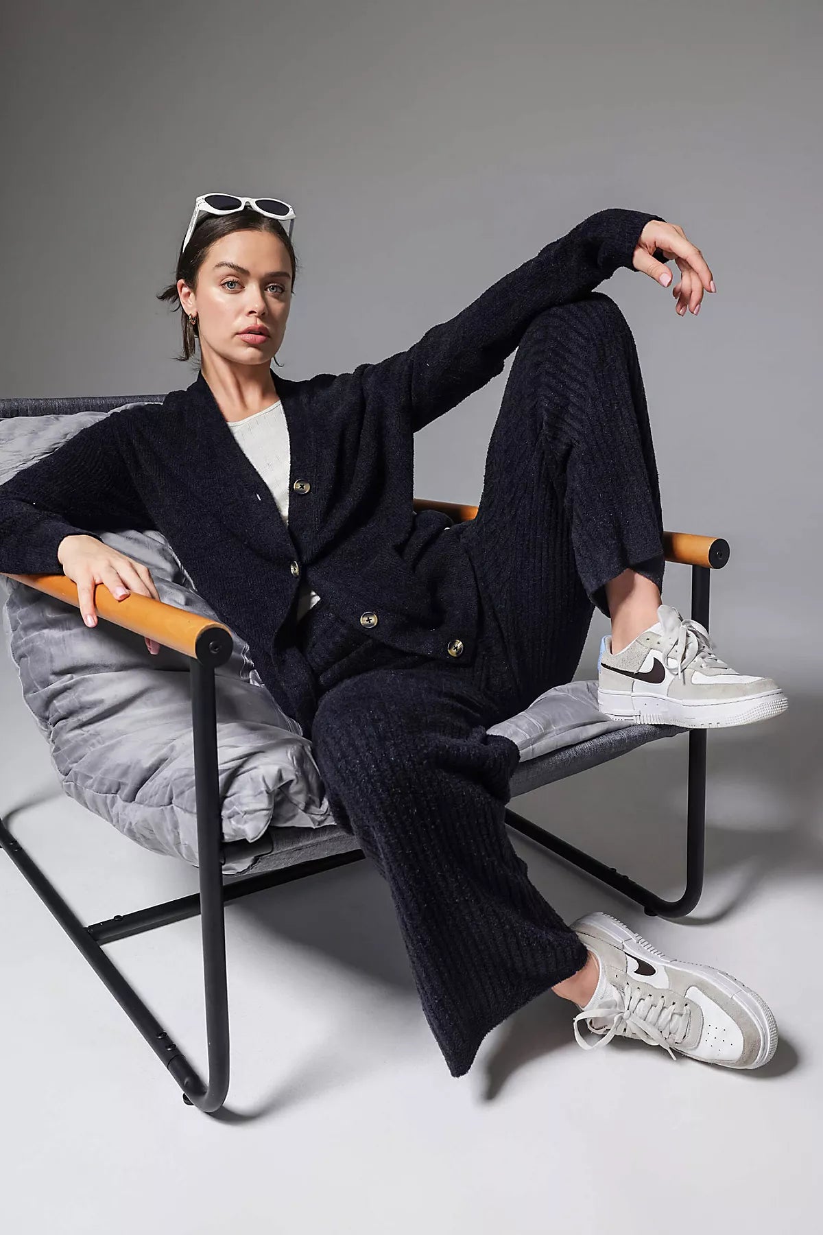 Sunday Citizen Cloud Cool Oversized Ribbed Buttoned Cardigan