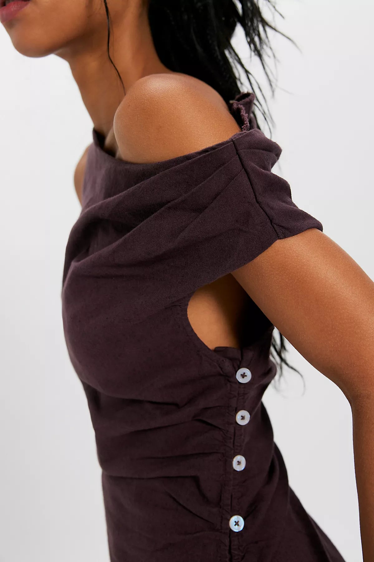 So Far Summer Stretch Linen Mini Dress