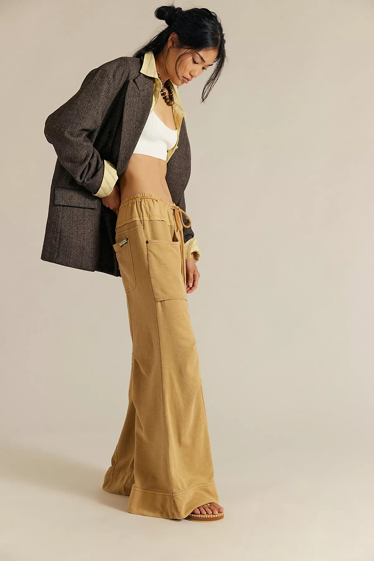We The Free Sky Riser Knit Wide-Leg Pull-On Pants