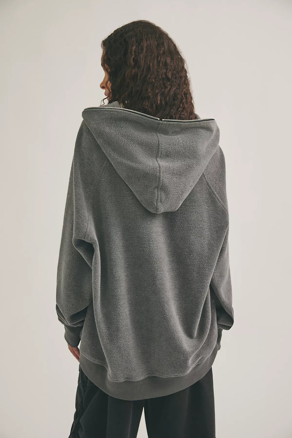 Asparagus Curved Asymmetrical Zip-Up