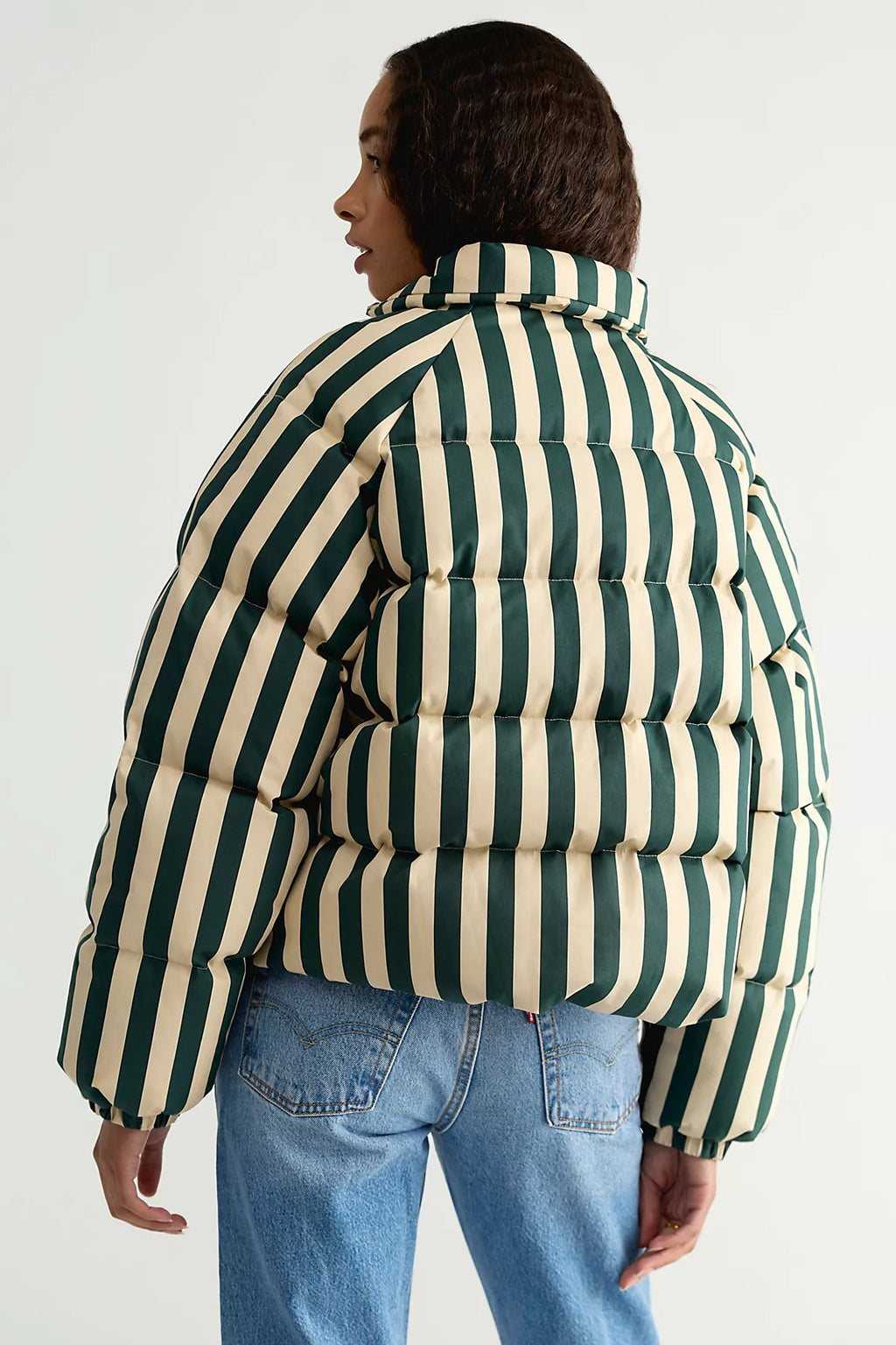 The Tiny Big Sister Striped Puffer Jacket