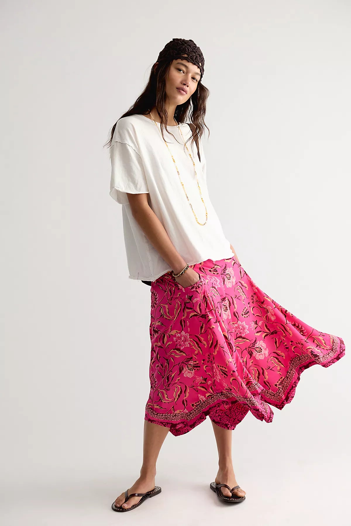 Sweet Reaction Pull-On Wide-Leg Crop Pants
