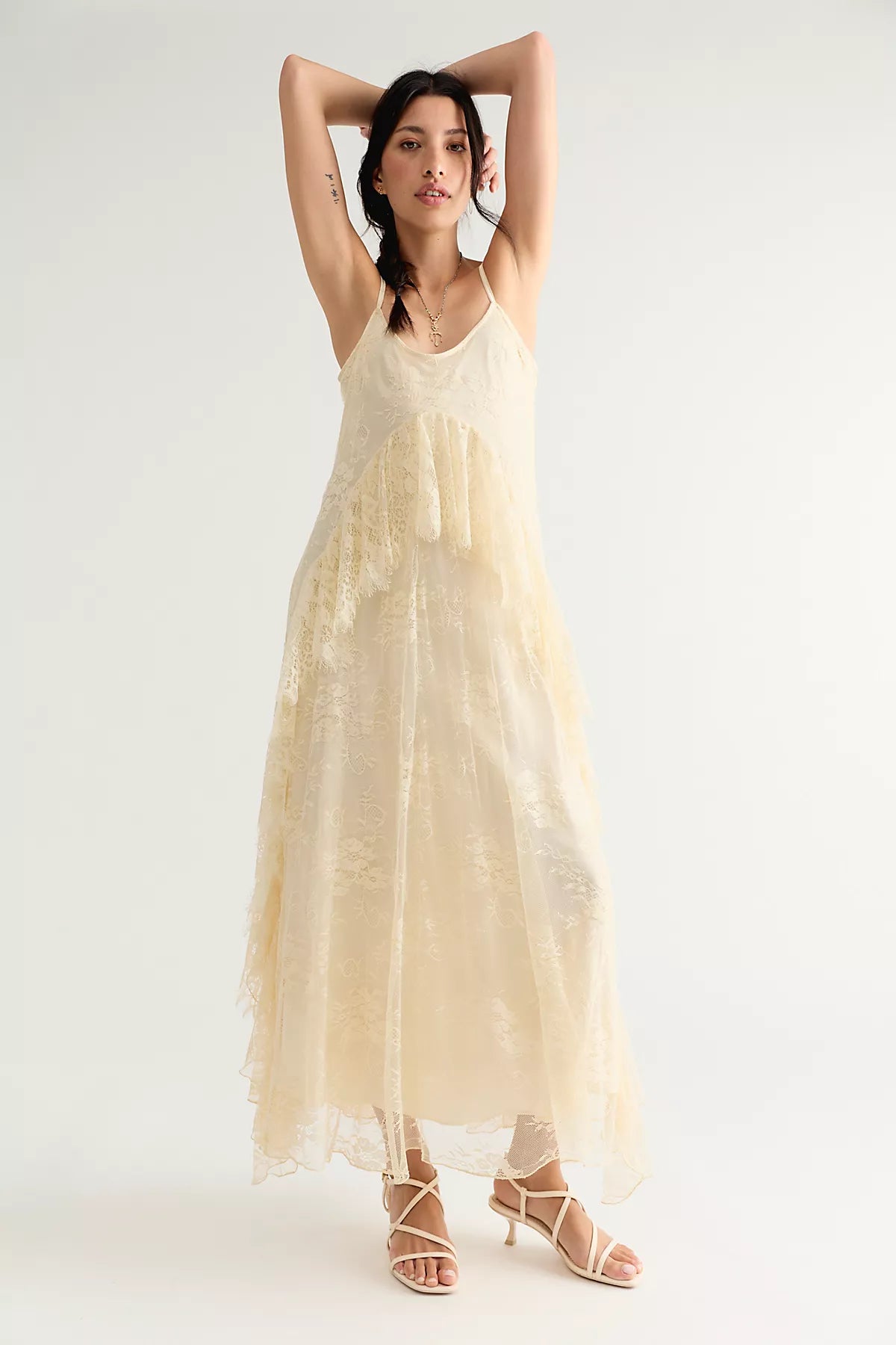 Nigel Preston Floating Angels Lace Maxi Dress