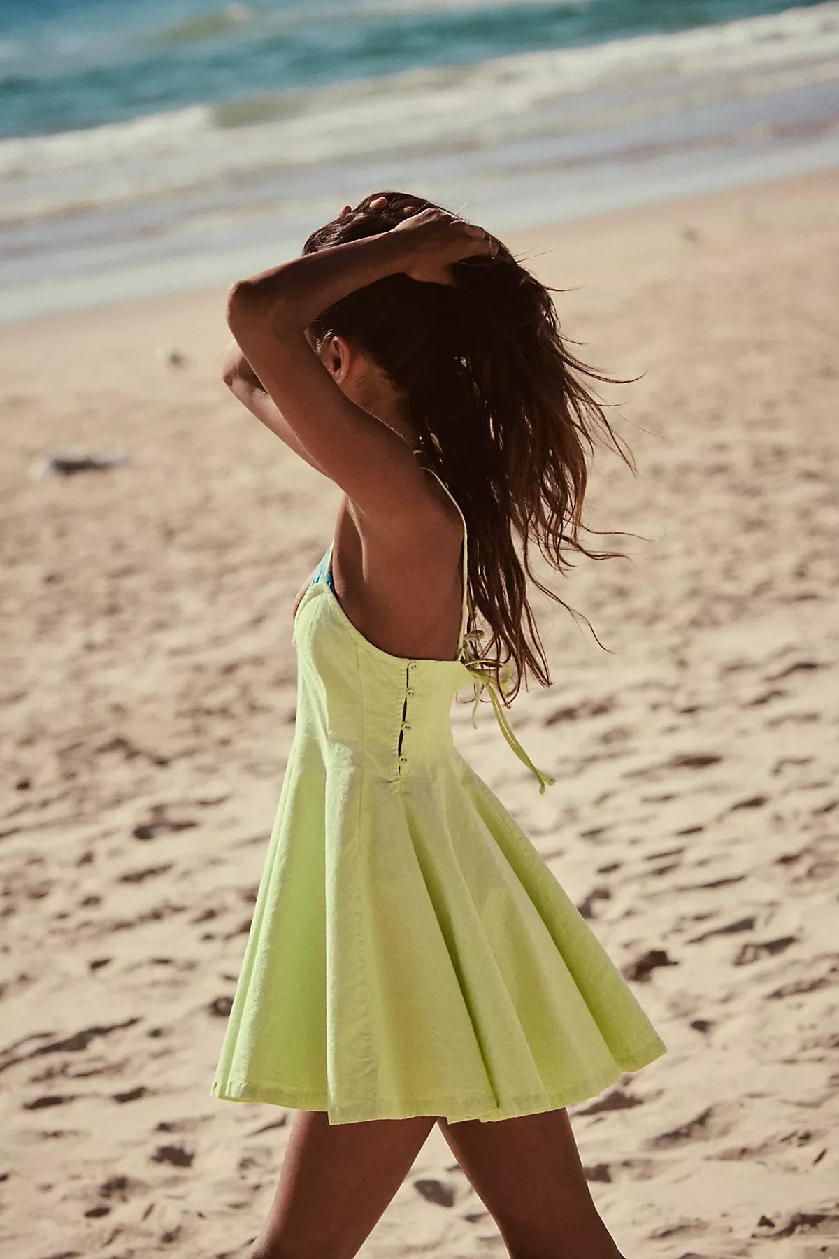 Tan Lines Stretch Linen Mini Dress