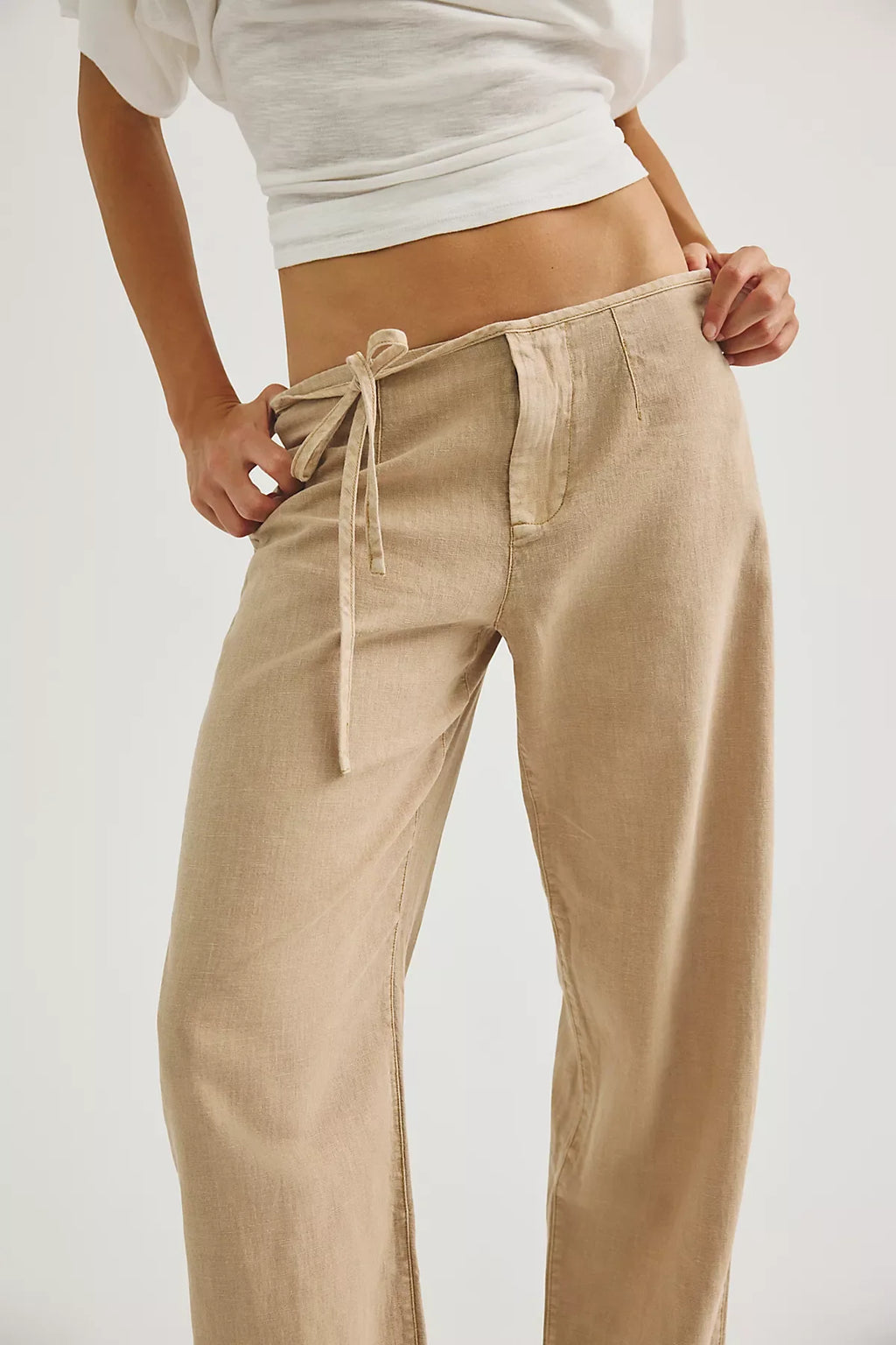 Amelia Side-Tie Linen Pants