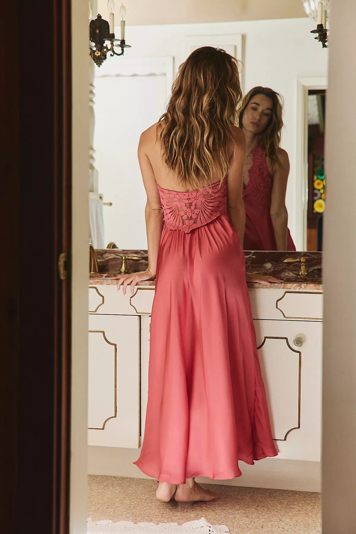 Petal Party Midi Slip Dress