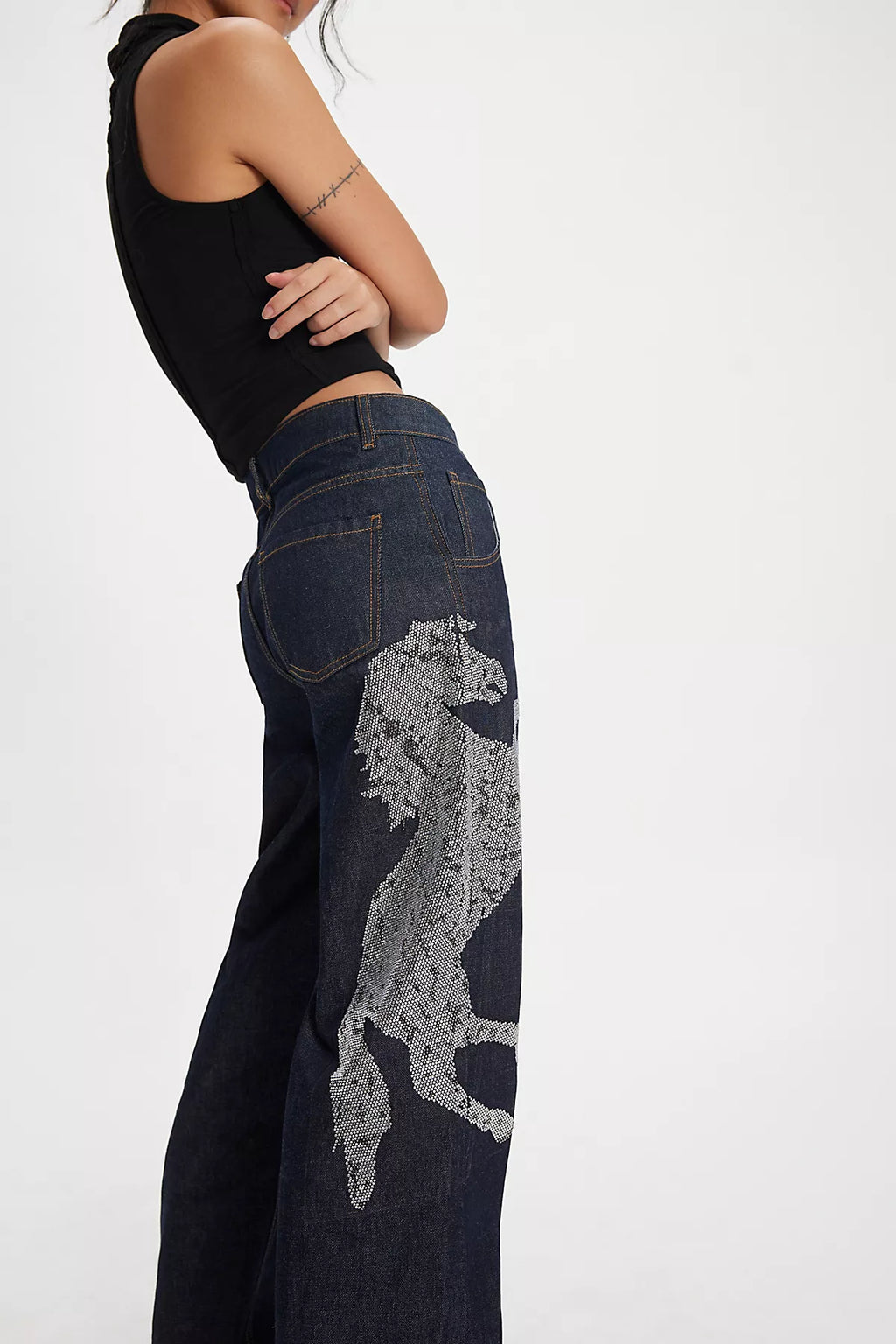 Understated Leather Party Horse Jeans