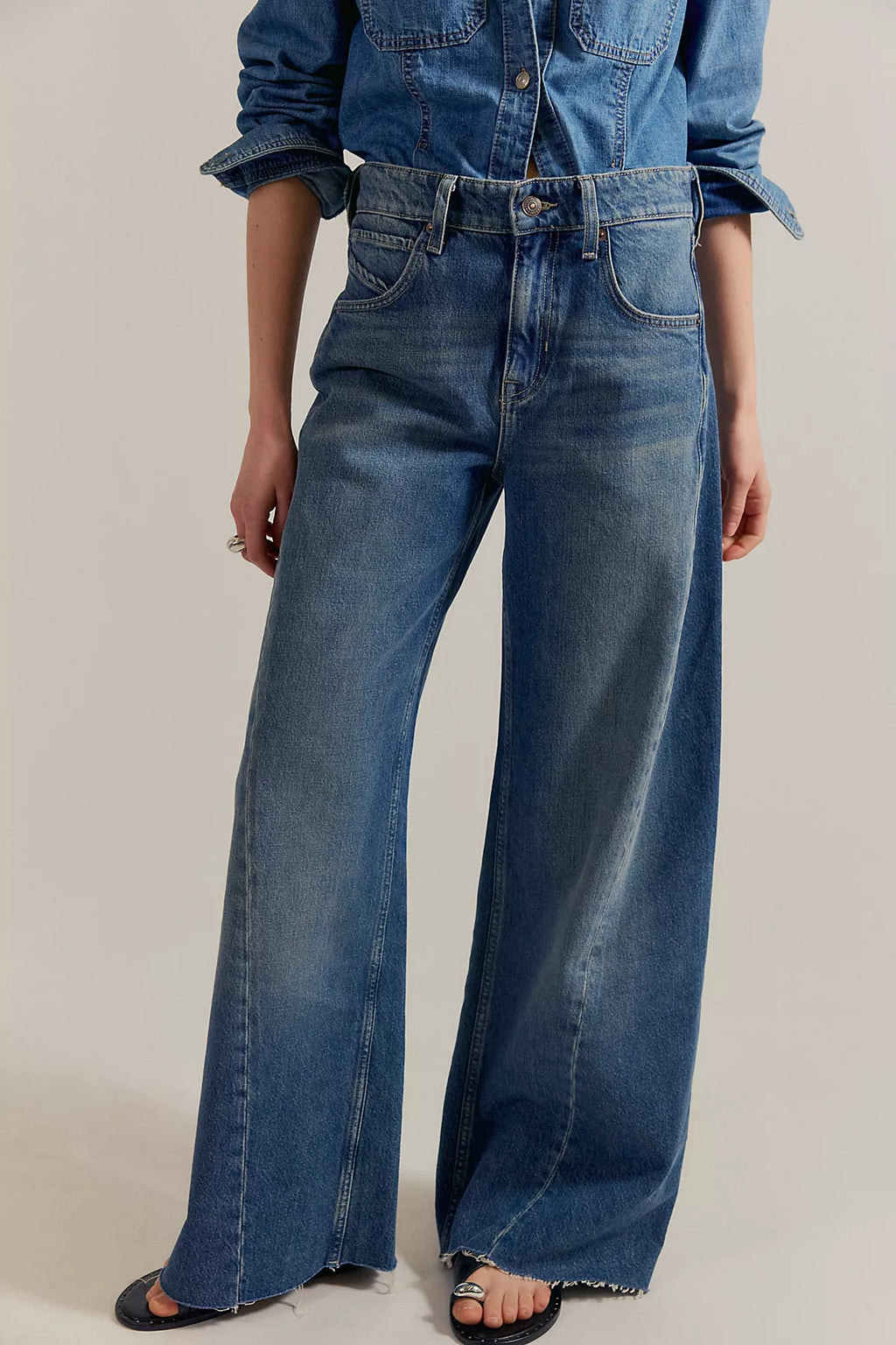 We The Free Alter Ego Wide-Leg Twisted Jeans