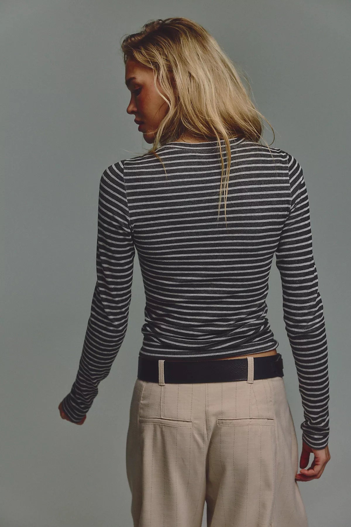 Just Enough Stripe Crew Neck Long Sleeve