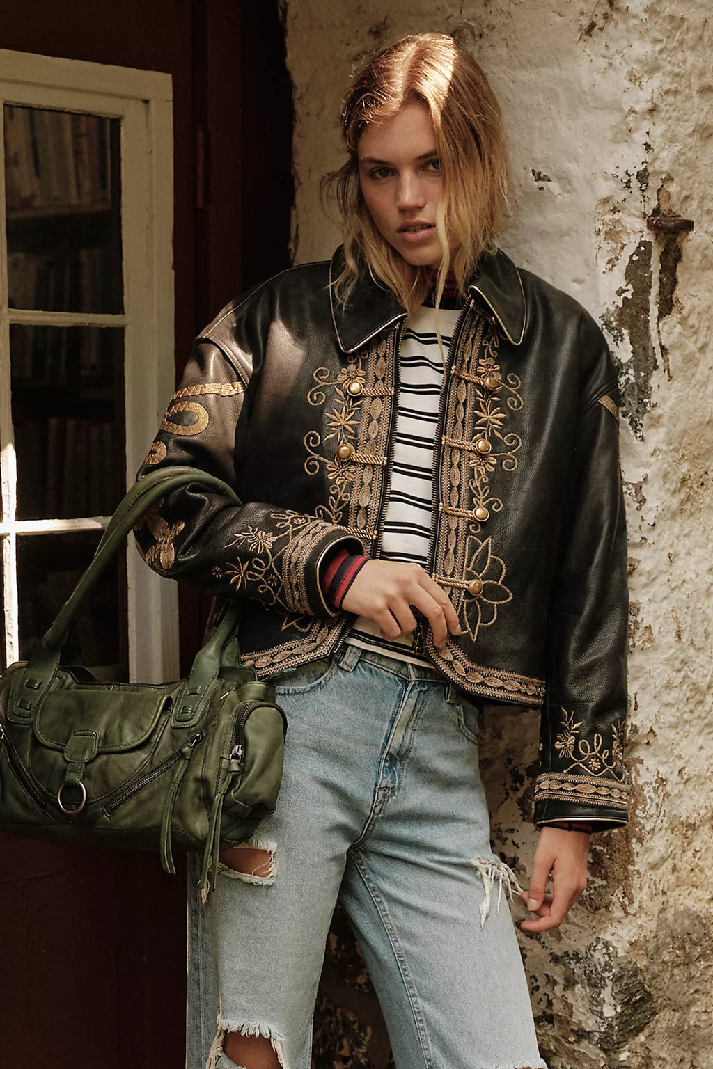 We The Free Lana Leather Band Jacket