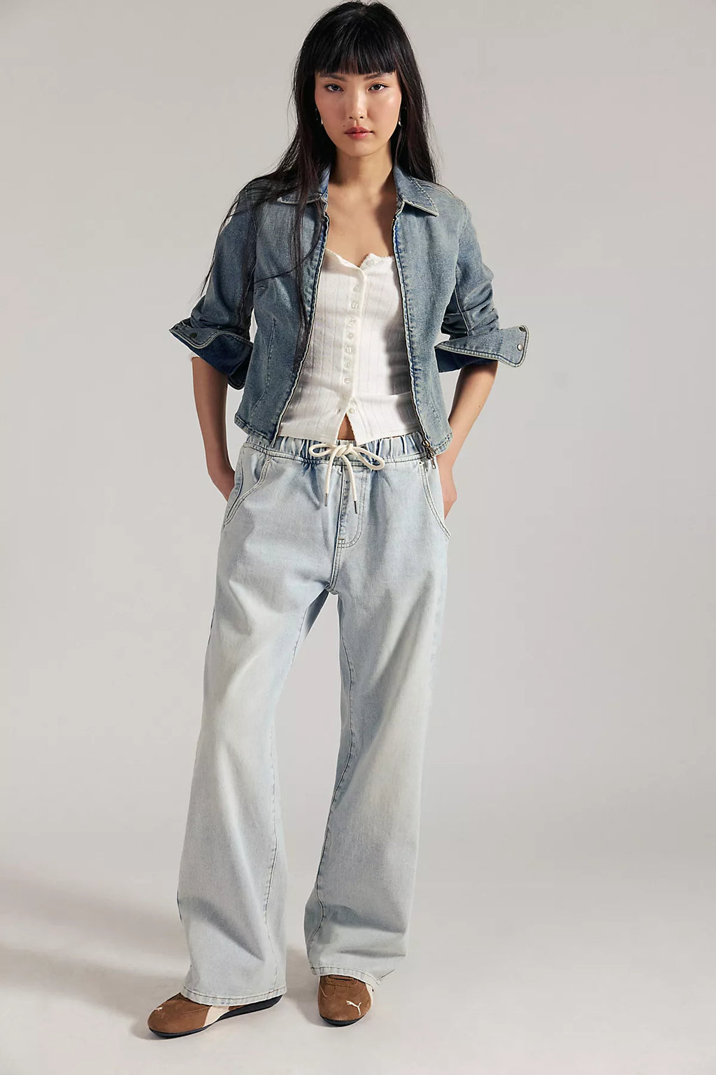 OneTeaspoon Roadhouse Wide-Leg Drawstring Jeans