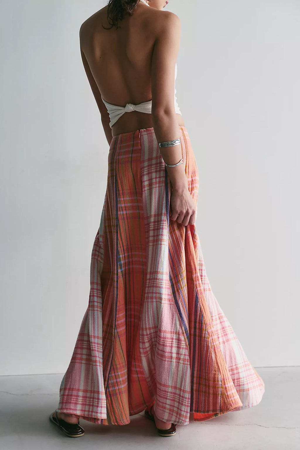 Maizie Summer Plaidwork Maxi Skirt