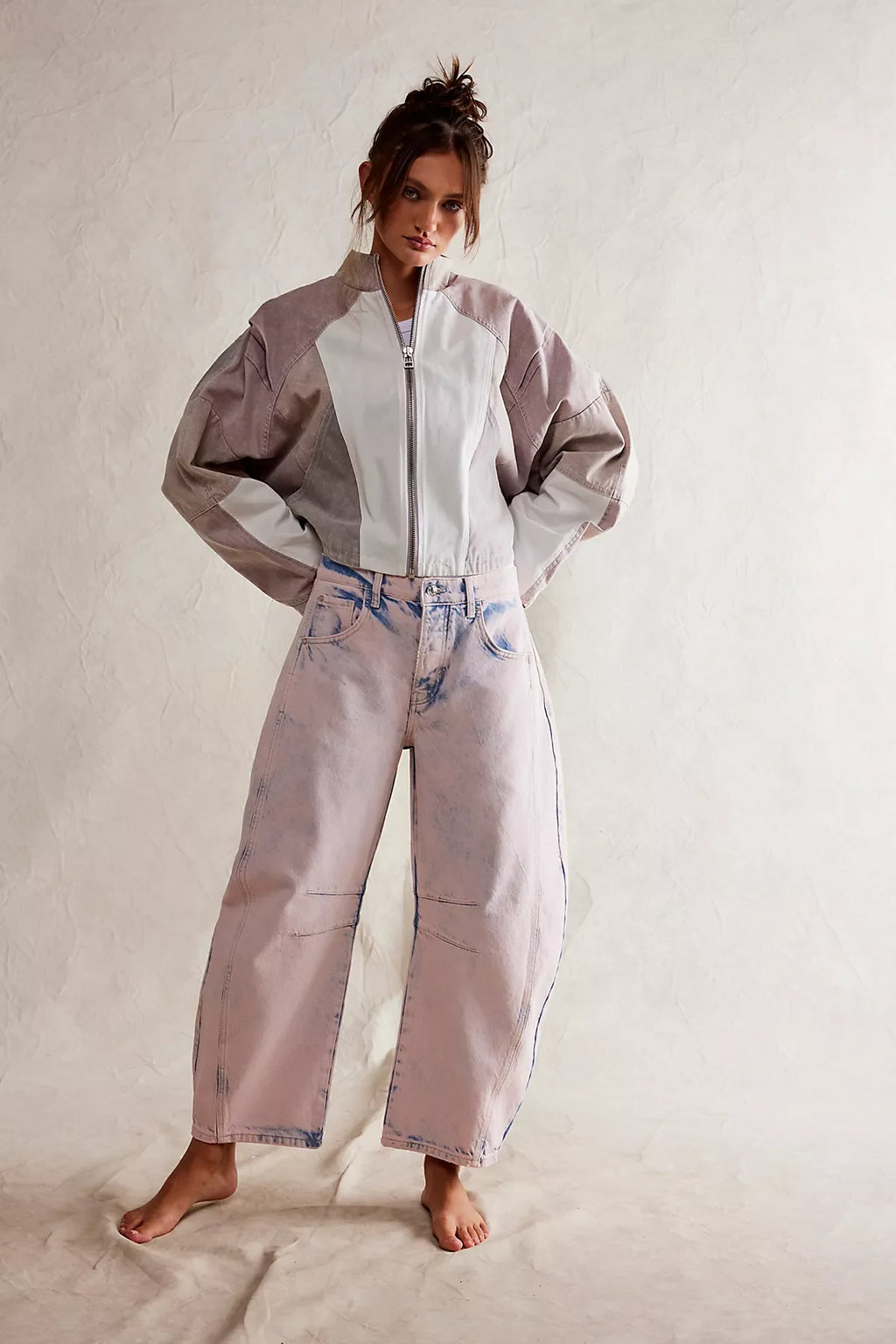 We The Free Good Luck Mid-Rise Barrel Jeans