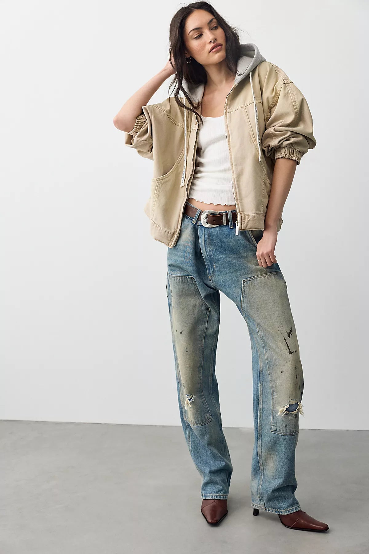 We The Free Iggy Hooded Denim Jacket