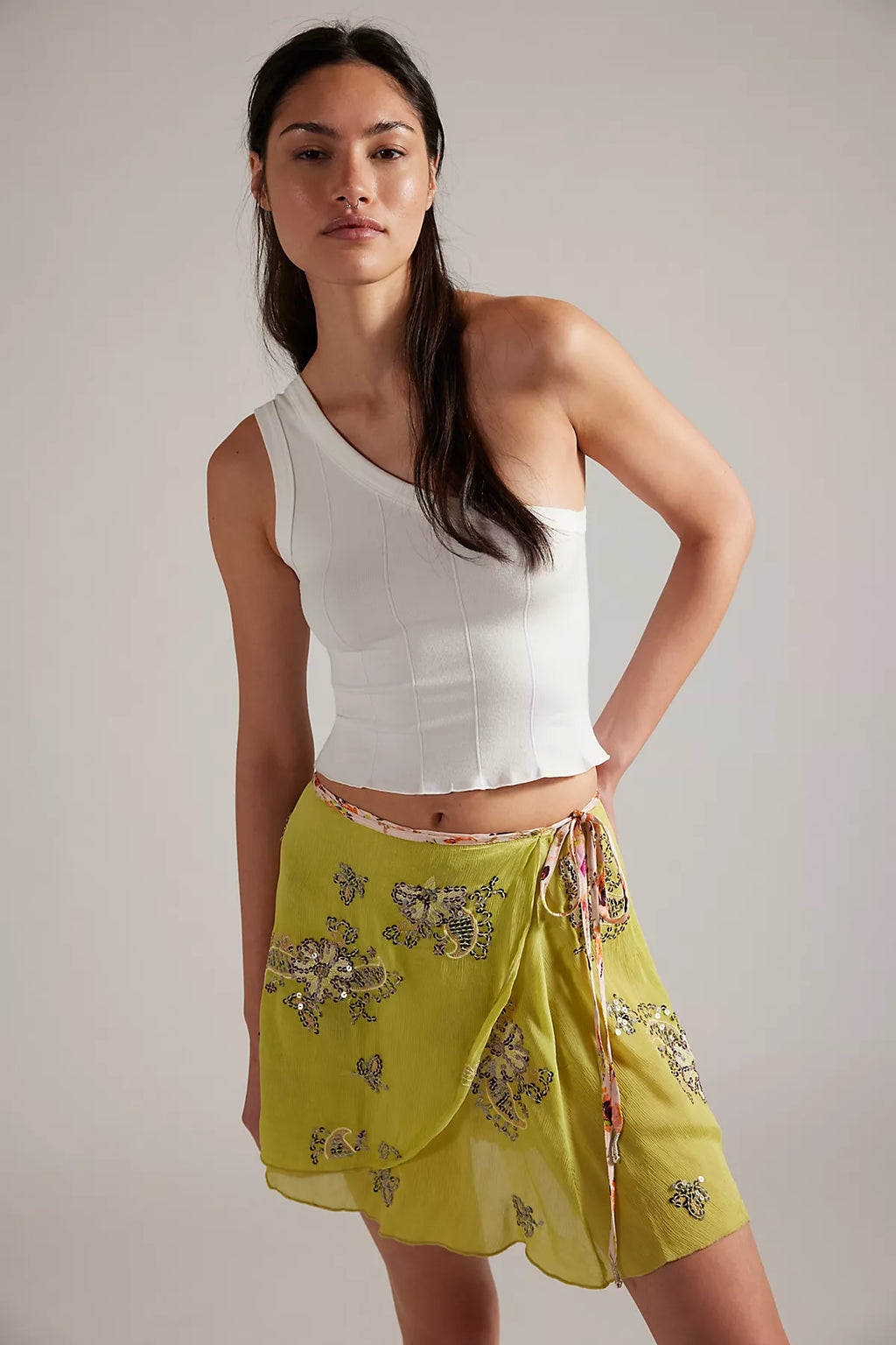 Front and Center Mini Slip Skirt