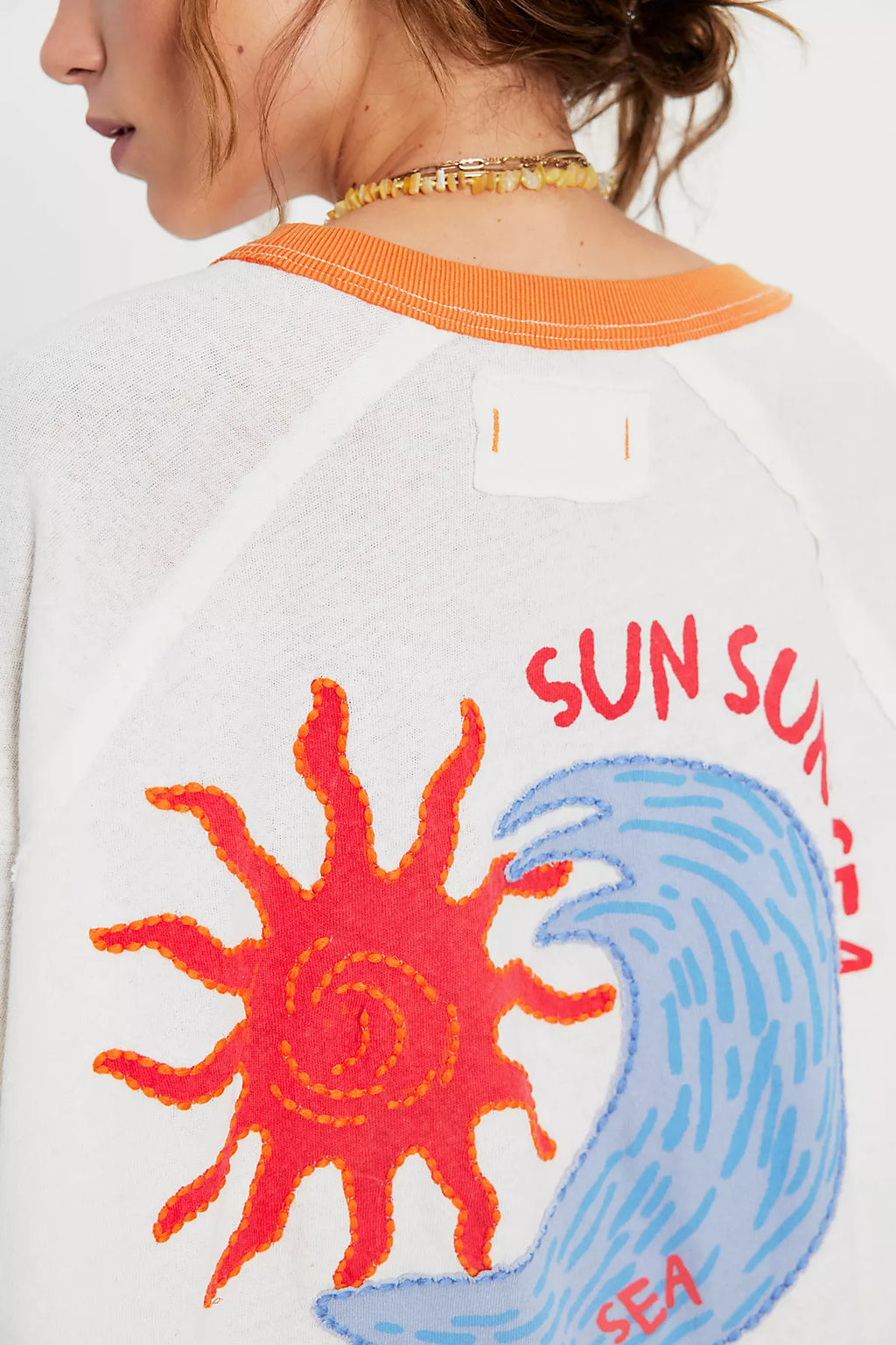 We The Free Giulia Embroidered Ringer Tee