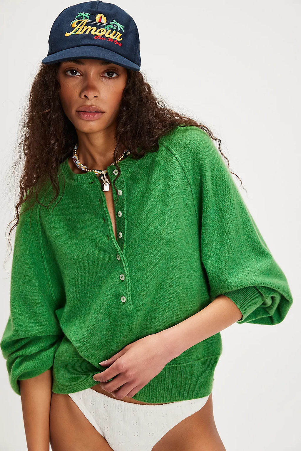 Porta Cashmere Henley Sweater