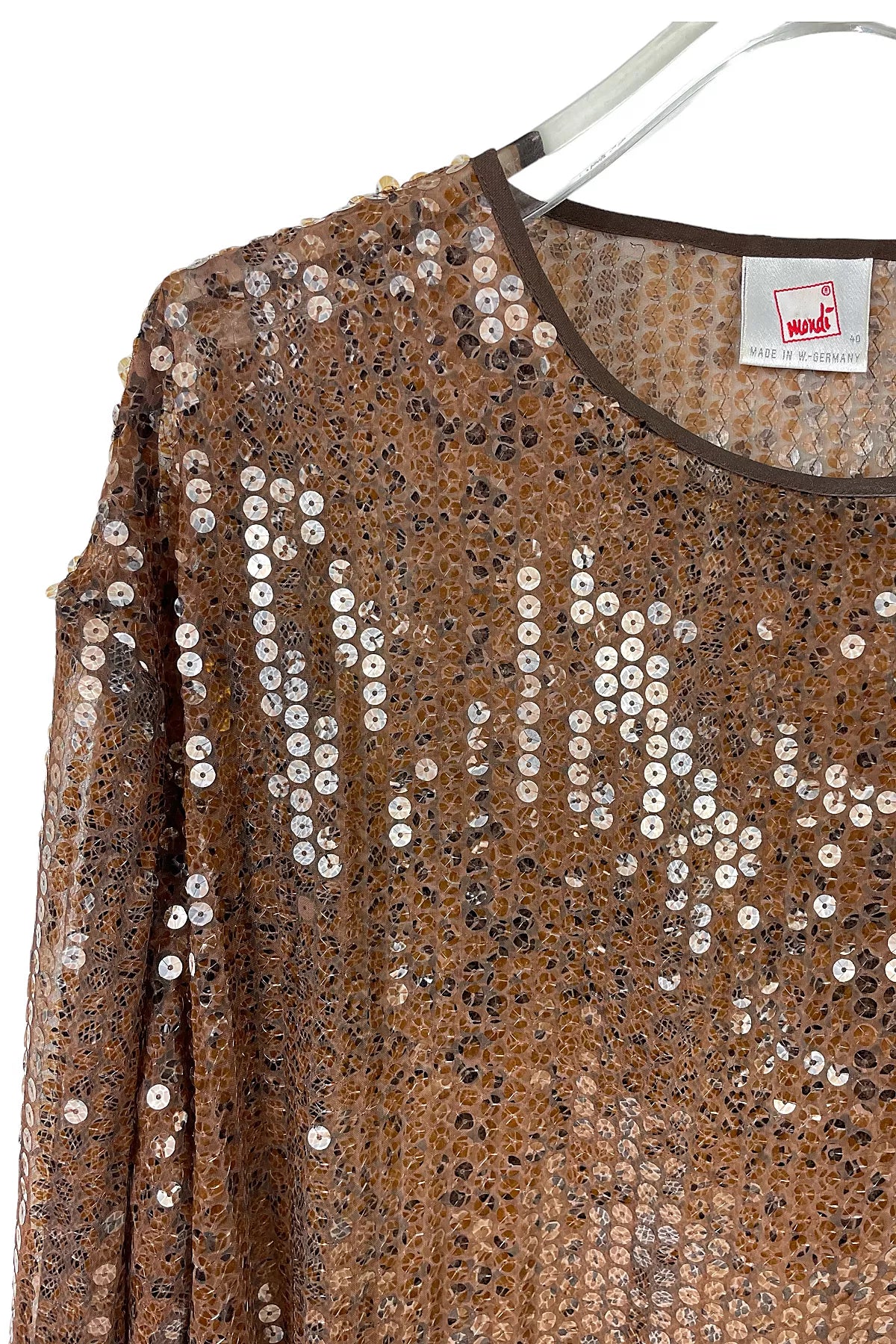 Vintage Mondi Brown Long-Sleeved Mini Dress Selected By Racquel