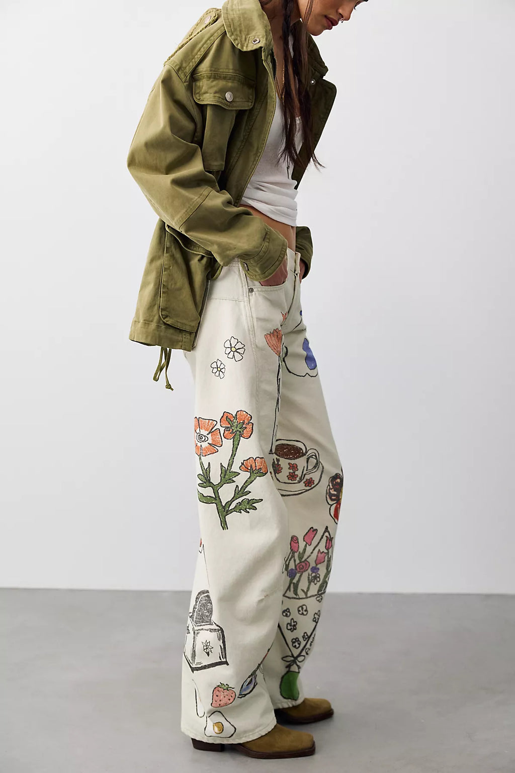 We The Free Fable Printed Twisted Jeans
