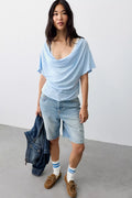 We The Free Tinsley Waterfall Cowl-Neck Top